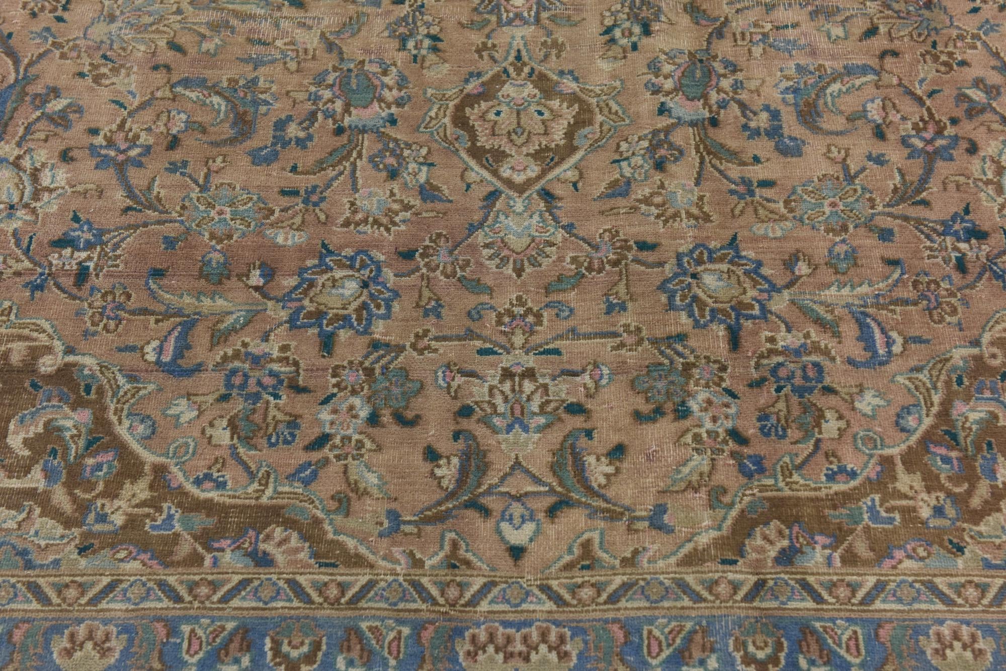 9' x 12' 3 Hand Knotted Ultra Vintage Persian Wool Rug