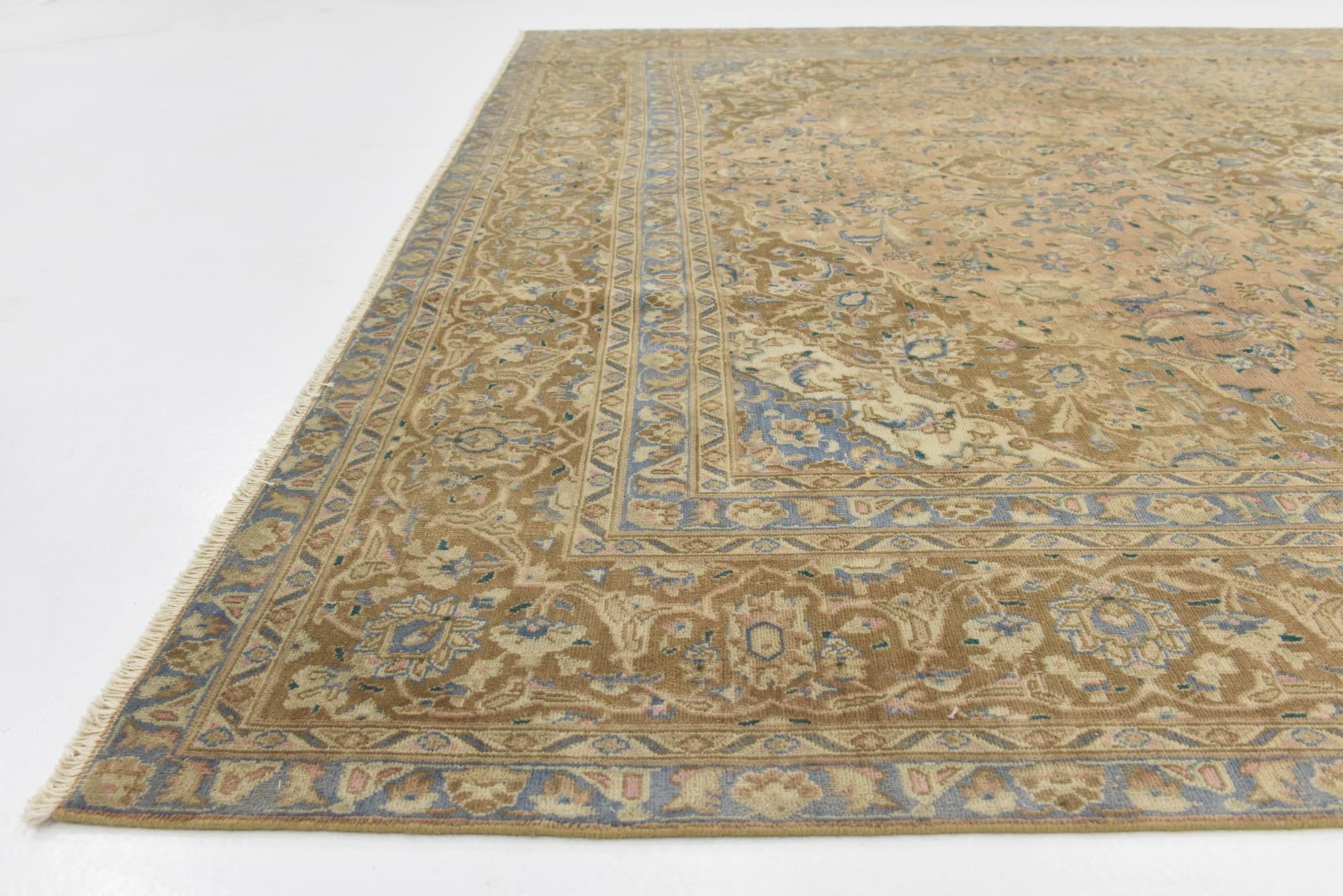 9' x 12' 3 Hand Knotted Ultra Vintage Persian Wool Rug