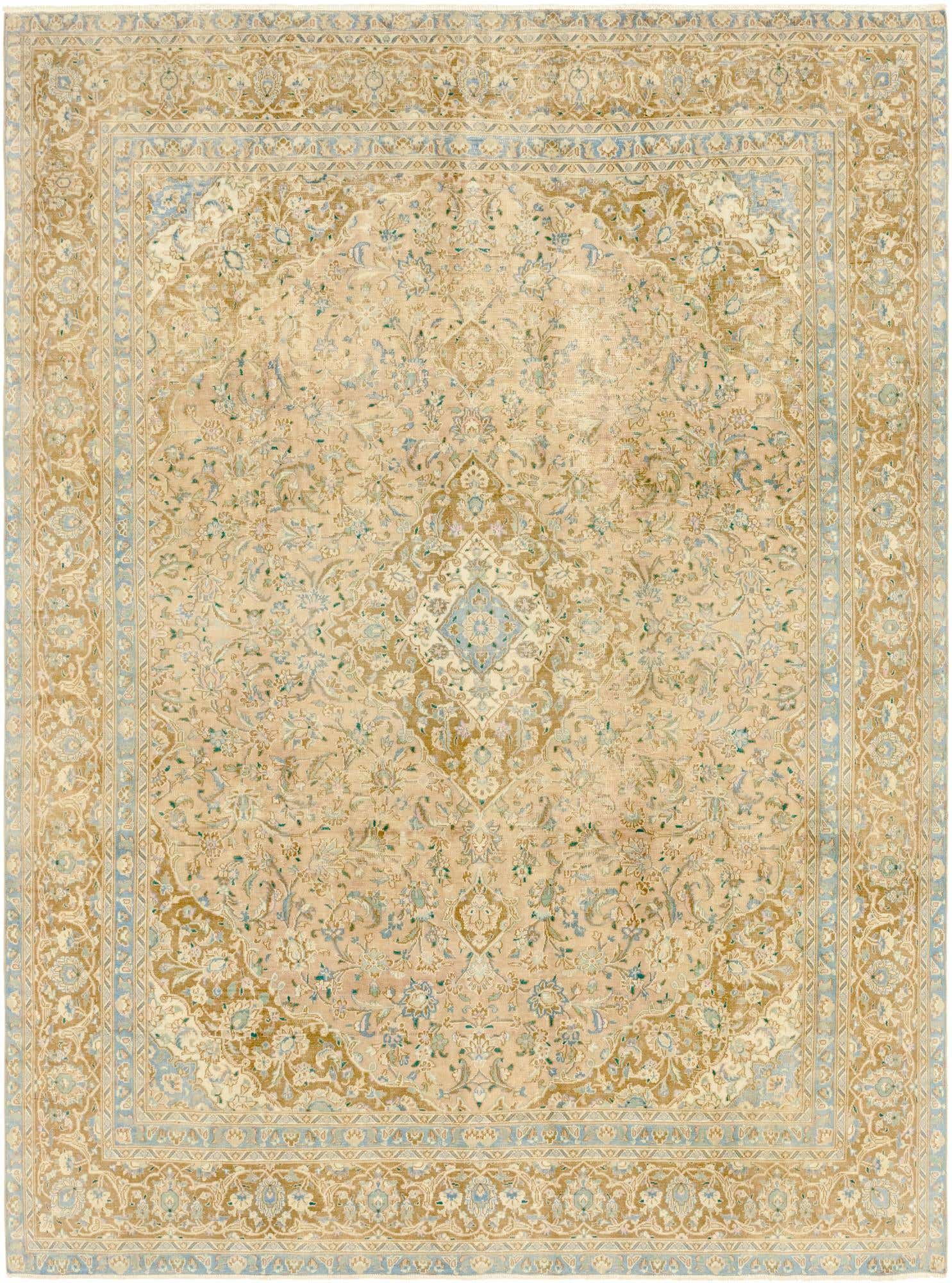 9' x 12' 3 Hand Knotted Ultra Vintage Persian Wool Rug