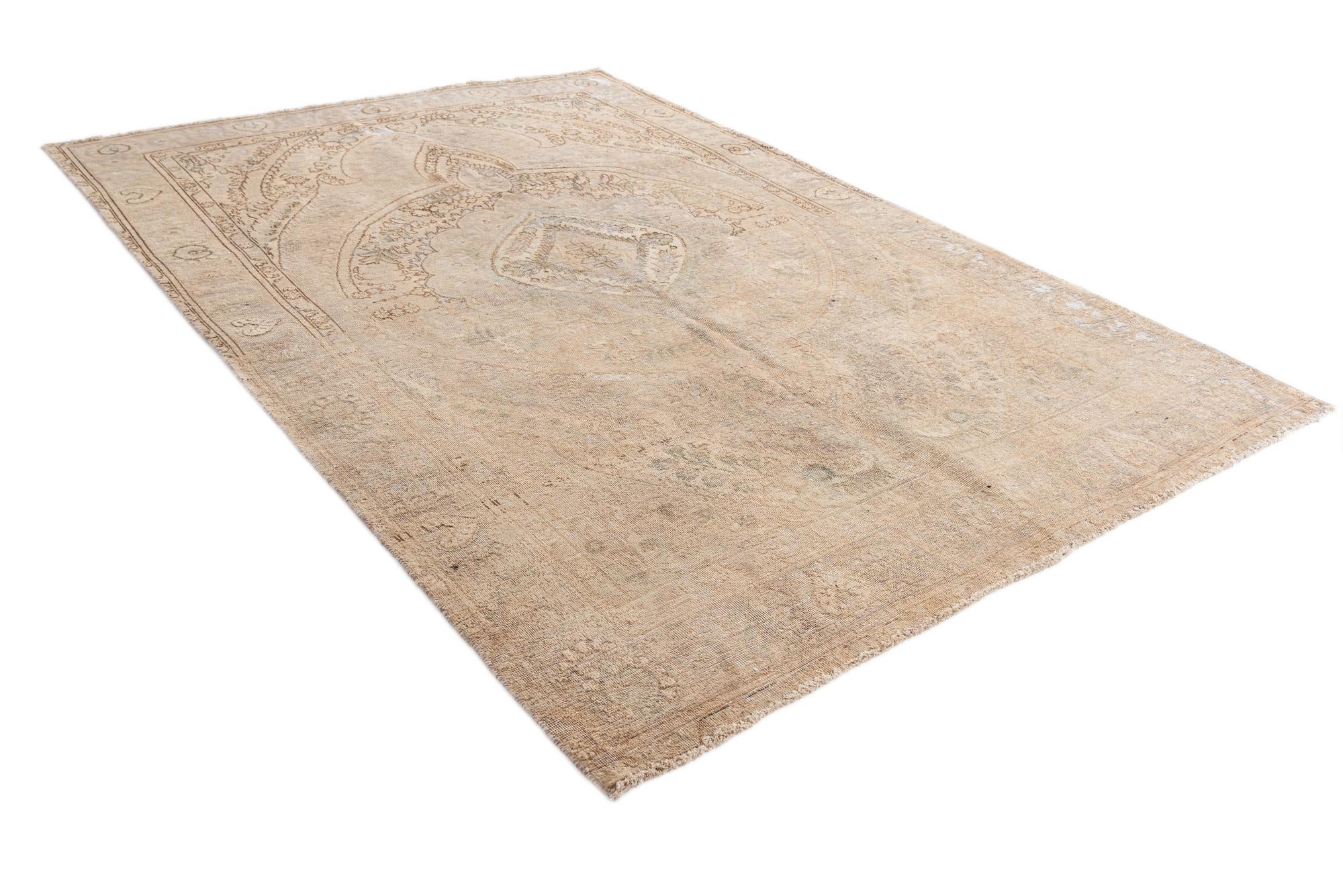 6' 8 x 9' 5 Hand Knotted Ultra Vintage Persian Wool Rug