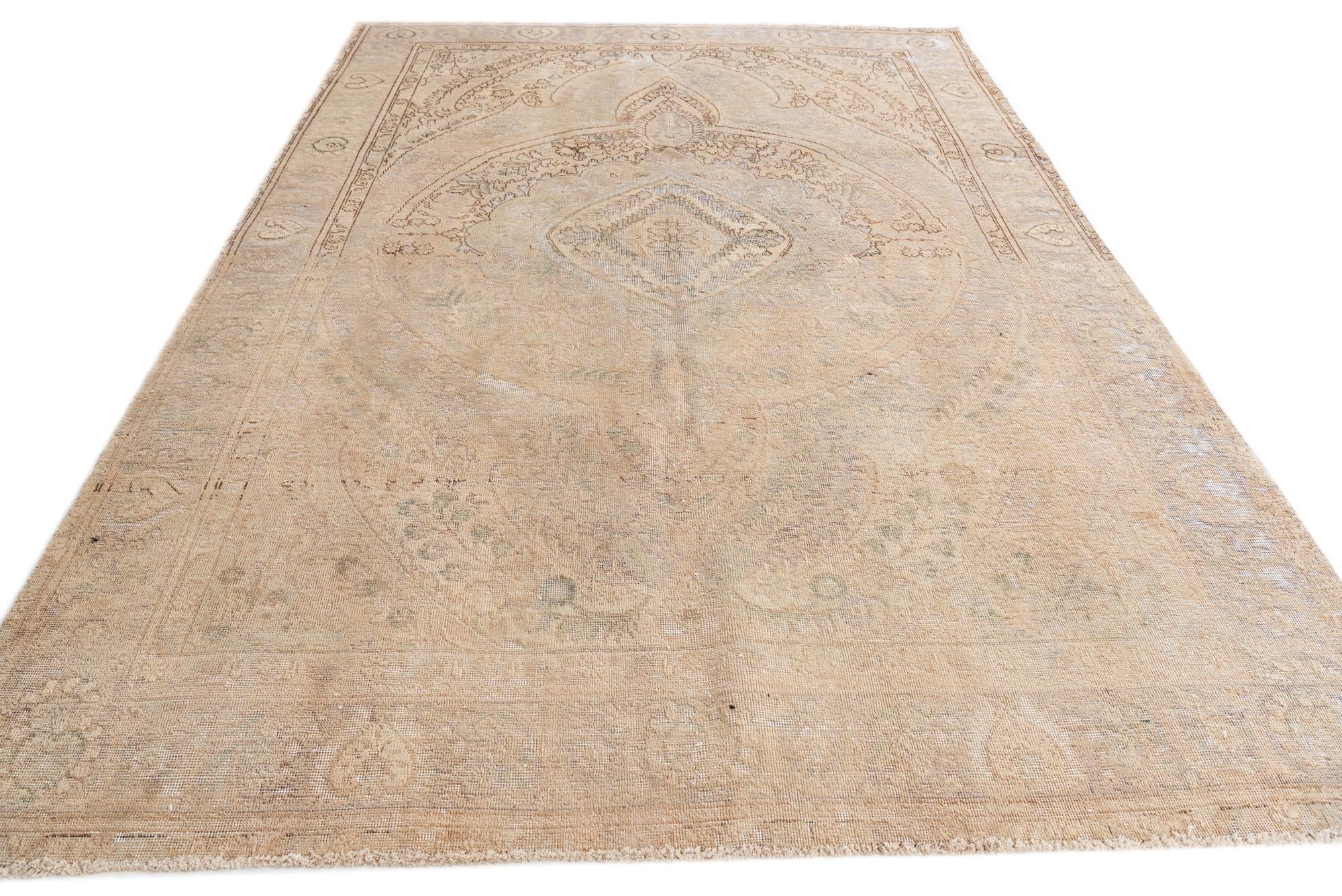 6' 8 x 9' 5 Hand Knotted Ultra Vintage Persian Wool Rug