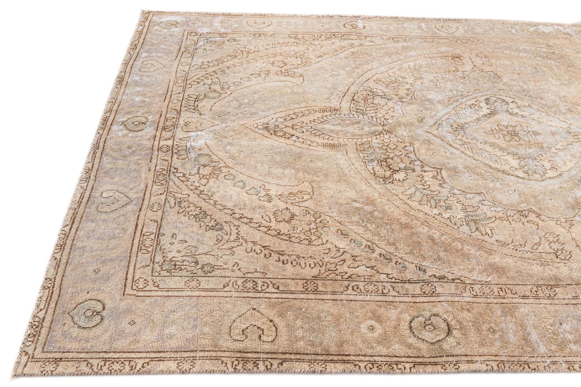 6' 8 x 9' 5 Hand Knotted Ultra Vintage Persian Wool Rug