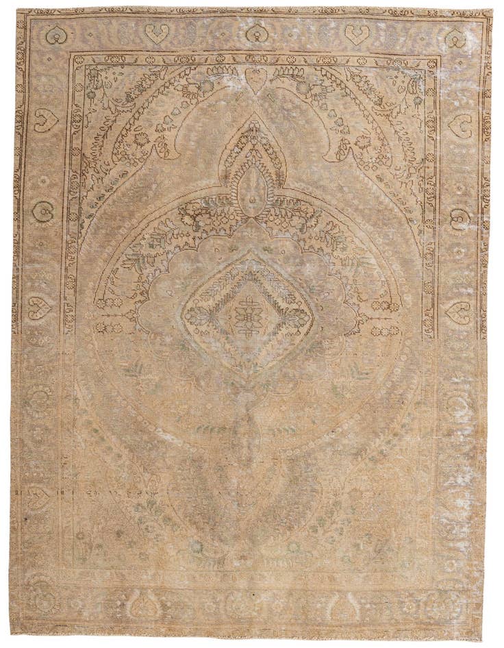 Detail image of 6' 8 x 9' 5 Hand Knotted Ultra Vintage Persian Wool Rug