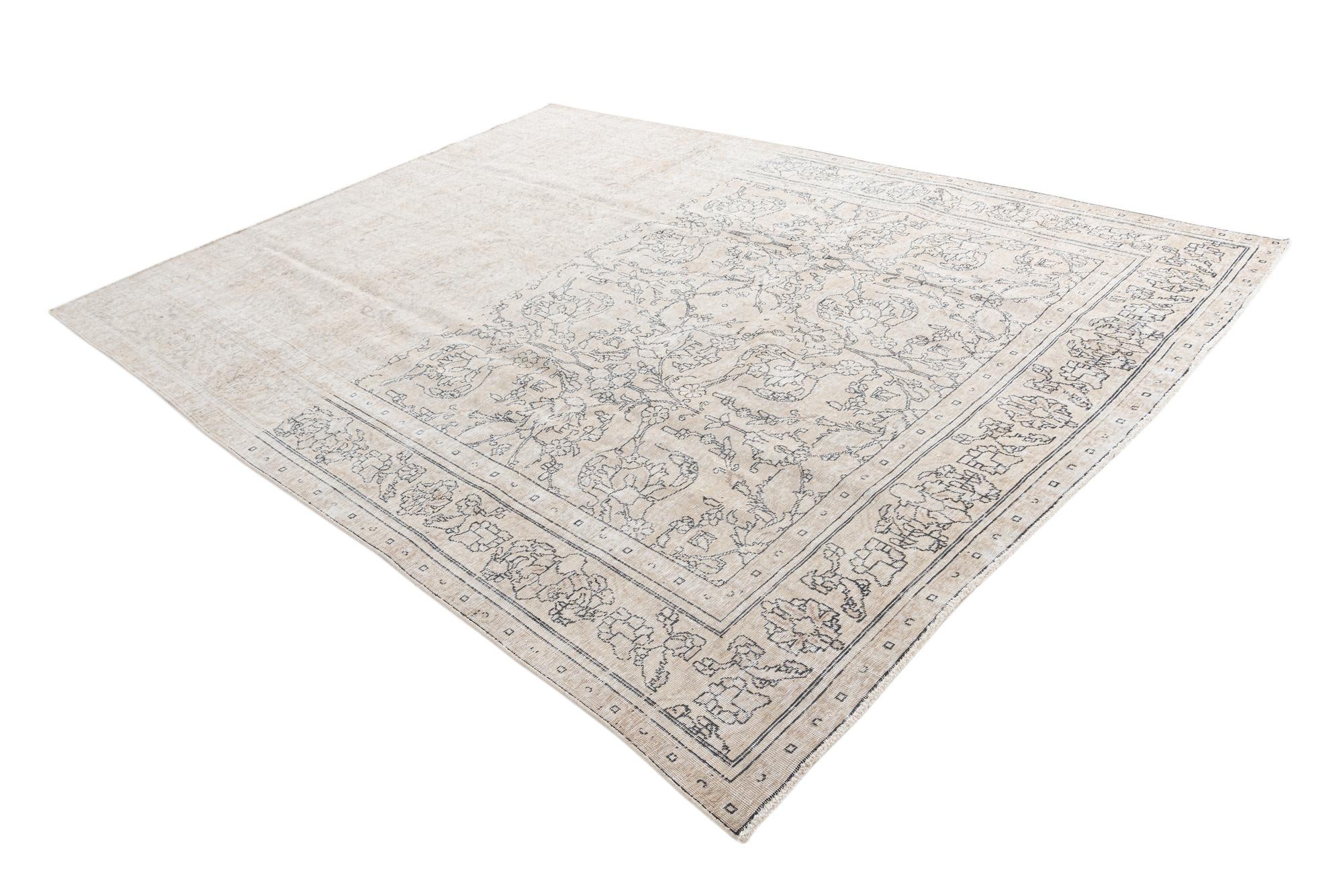 9' 6 x 12' 5 Hand Knotted Ultra Vintage Persian Wool Rug