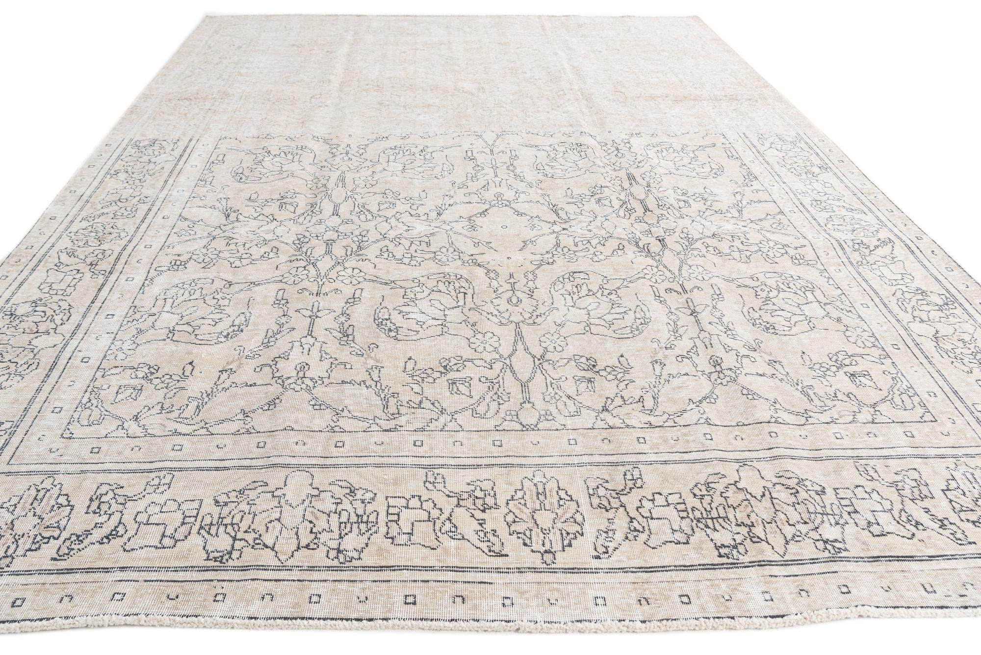 9' 6 x 12' 5 Hand Knotted Ultra Vintage Persian Wool Rug