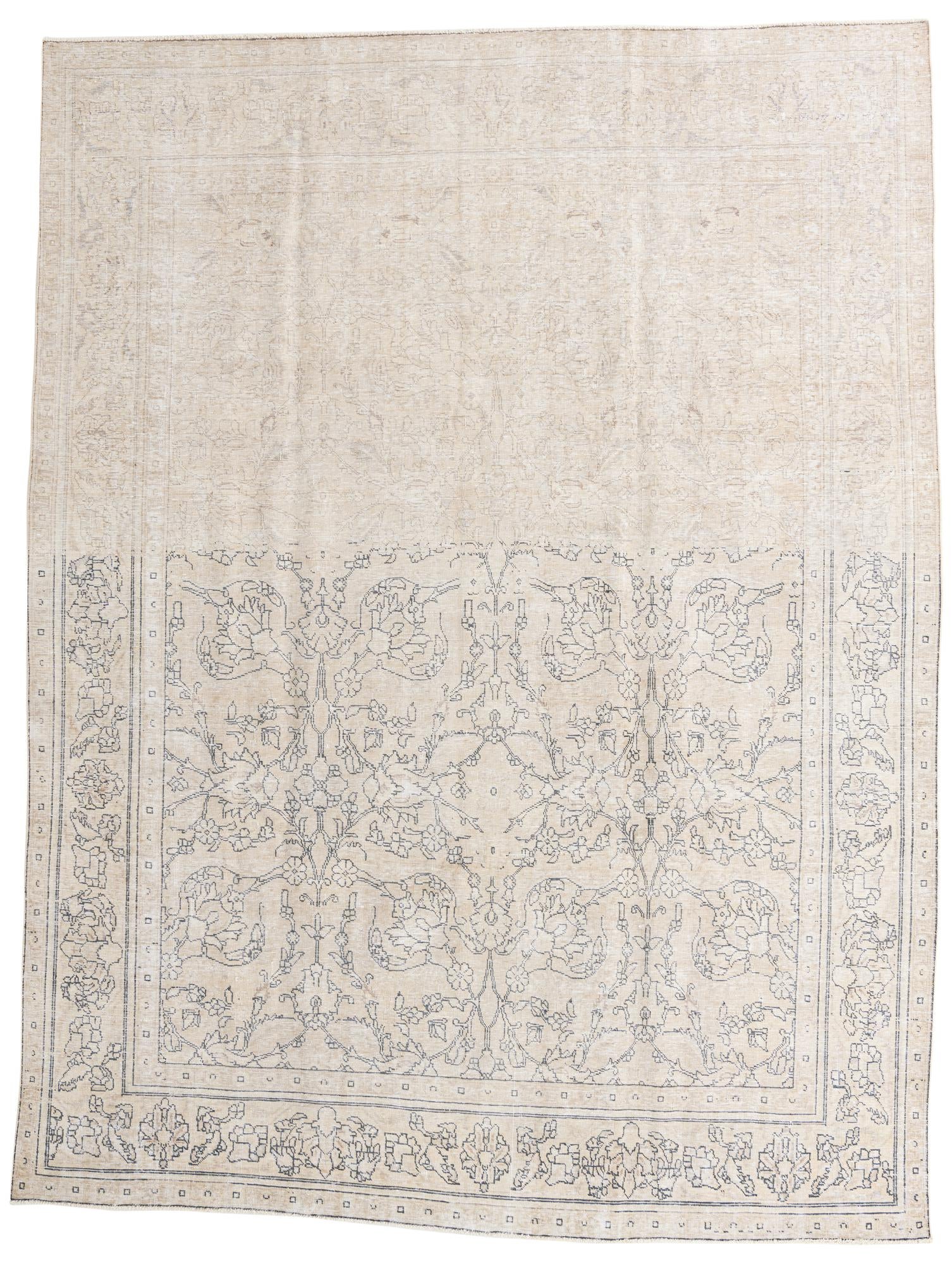 9' 6 x 12' 5 Hand Knotted Ultra Vintage Persian Wool Rug