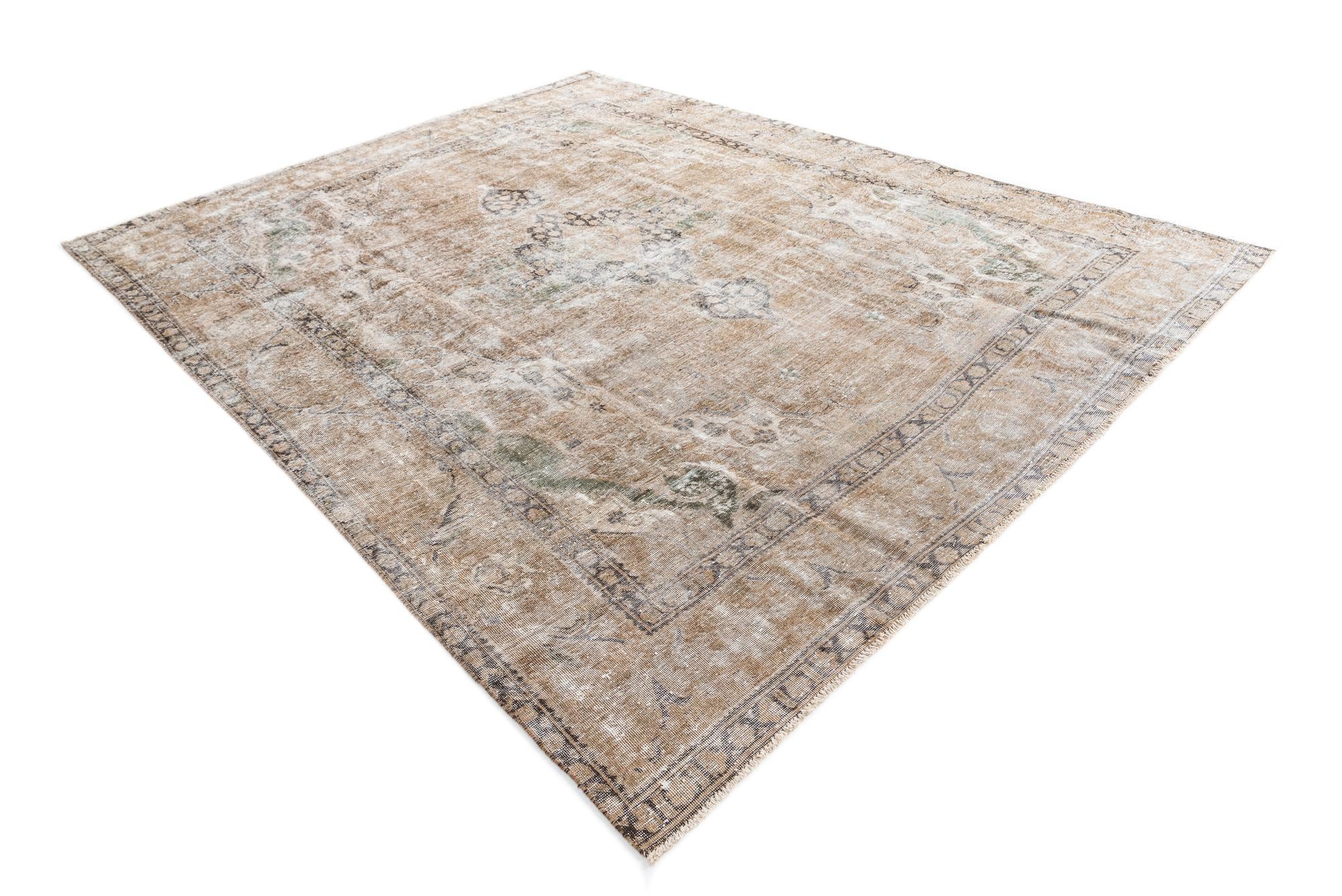 9' 3 x 11' 8 Hand Knotted Ultra Vintage Persian Wool Rug