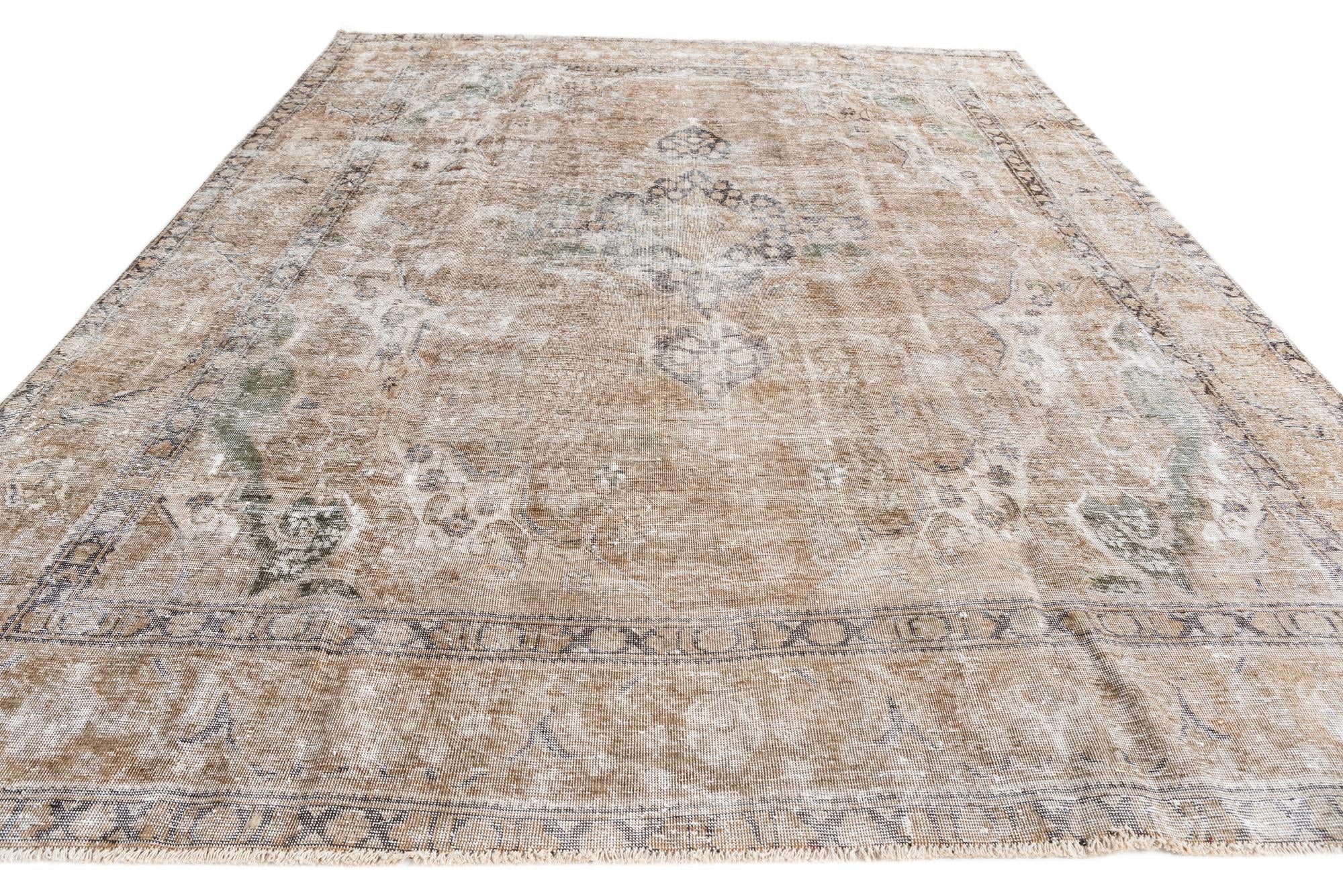 9' 3 x 11' 8 Hand Knotted Ultra Vintage Persian Wool Rug