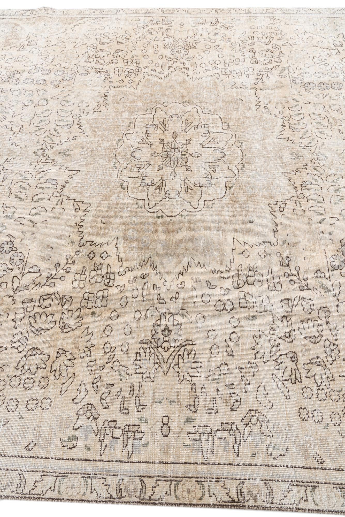 7' 10 x 11' Hand Knotted Ultra Vintage Persian Wool Rug