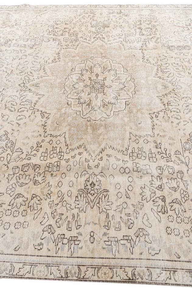 Detailfoto van 240cm x 335cm Handgeknoopt Ultra Vintage Perzisch Wol Vloerkleed