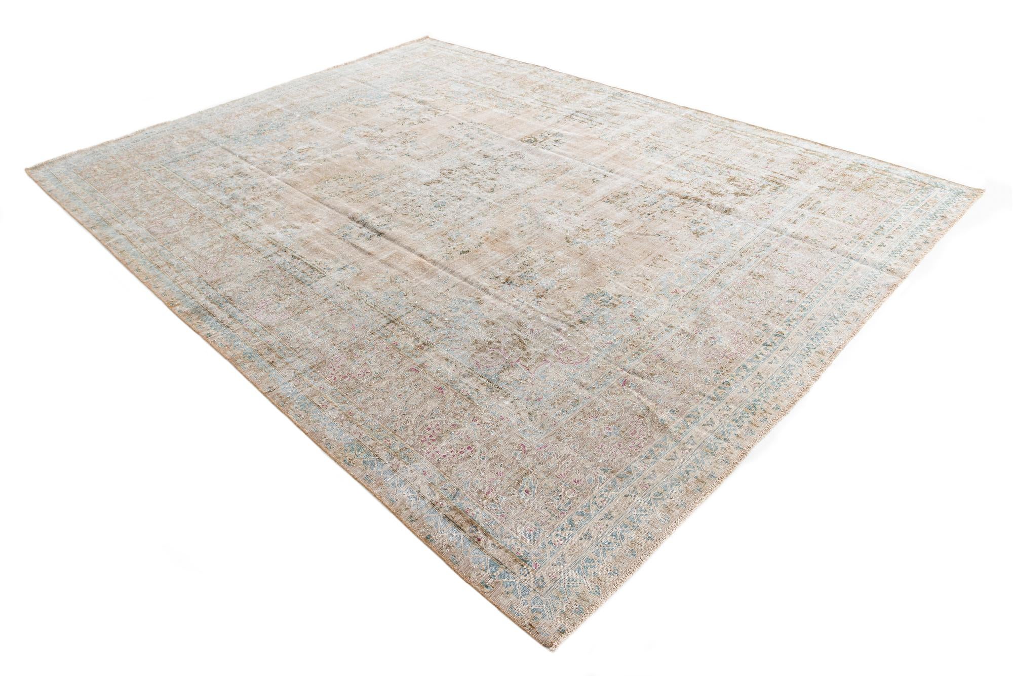 9' 9 x 12' 10 Hand Knotted Ultra Vintage Persian Wool Rug