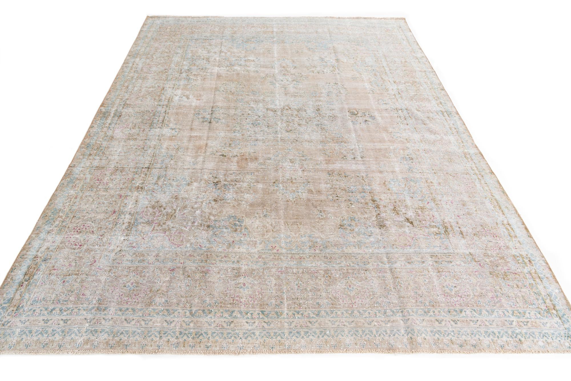 9' 9 x 12' 10 Hand Knotted Ultra Vintage Persian Wool Rug