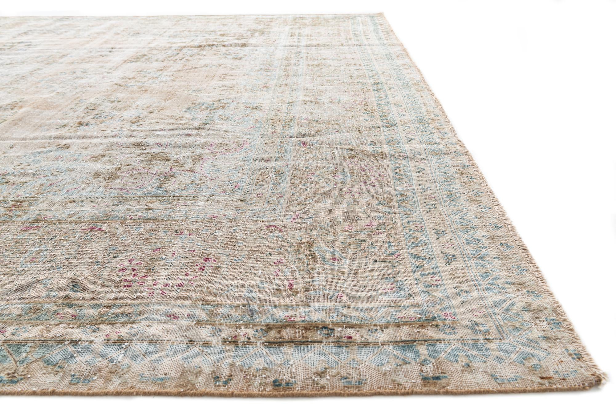 9' 9 x 12' 10 Hand Knotted Ultra Vintage Persian Wool Rug