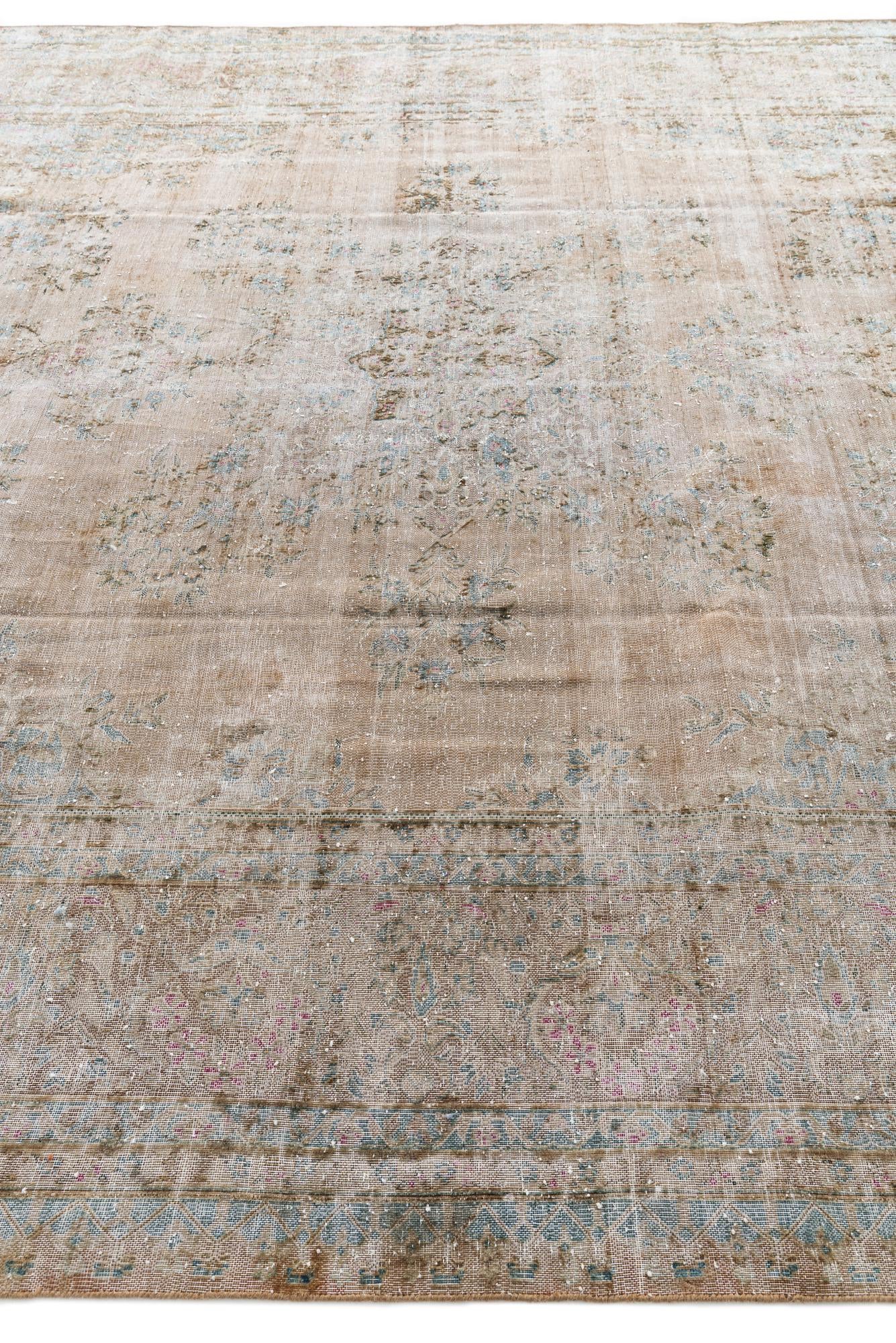 9' 9 x 12' 10 Hand Knotted Ultra Vintage Persian Wool Rug