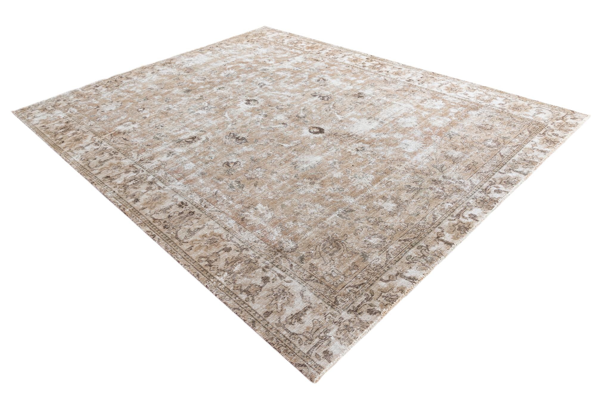 9' 4 x 11' 8 Hand Knotted Ultra Vintage Persian Wool Rug