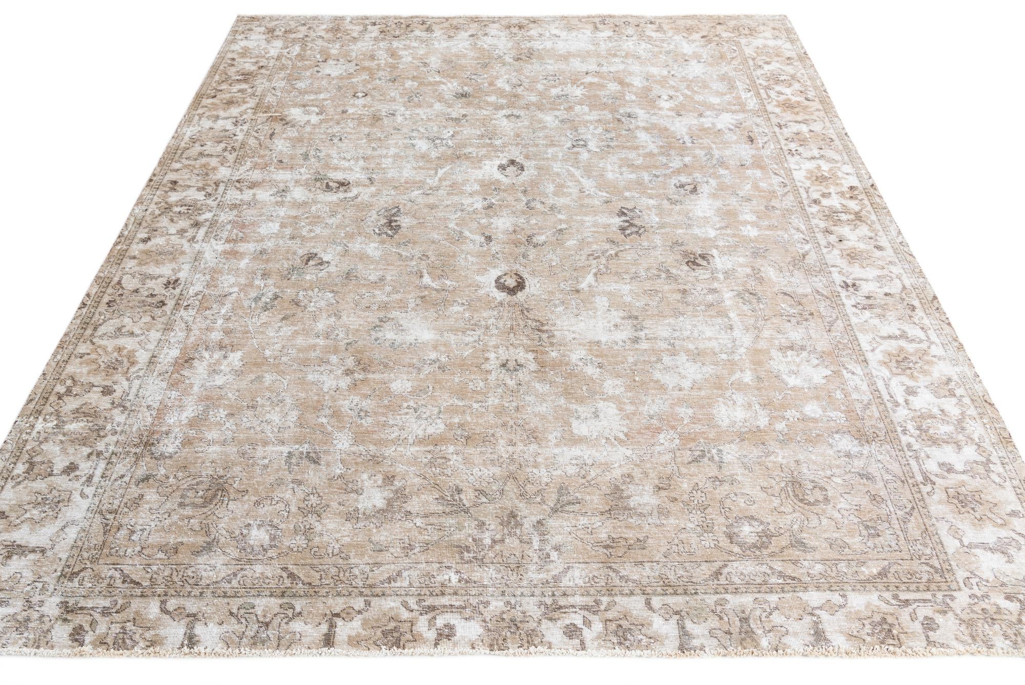 9' 4 x 11' 8 Hand Knotted Ultra Vintage Persian Wool Rug