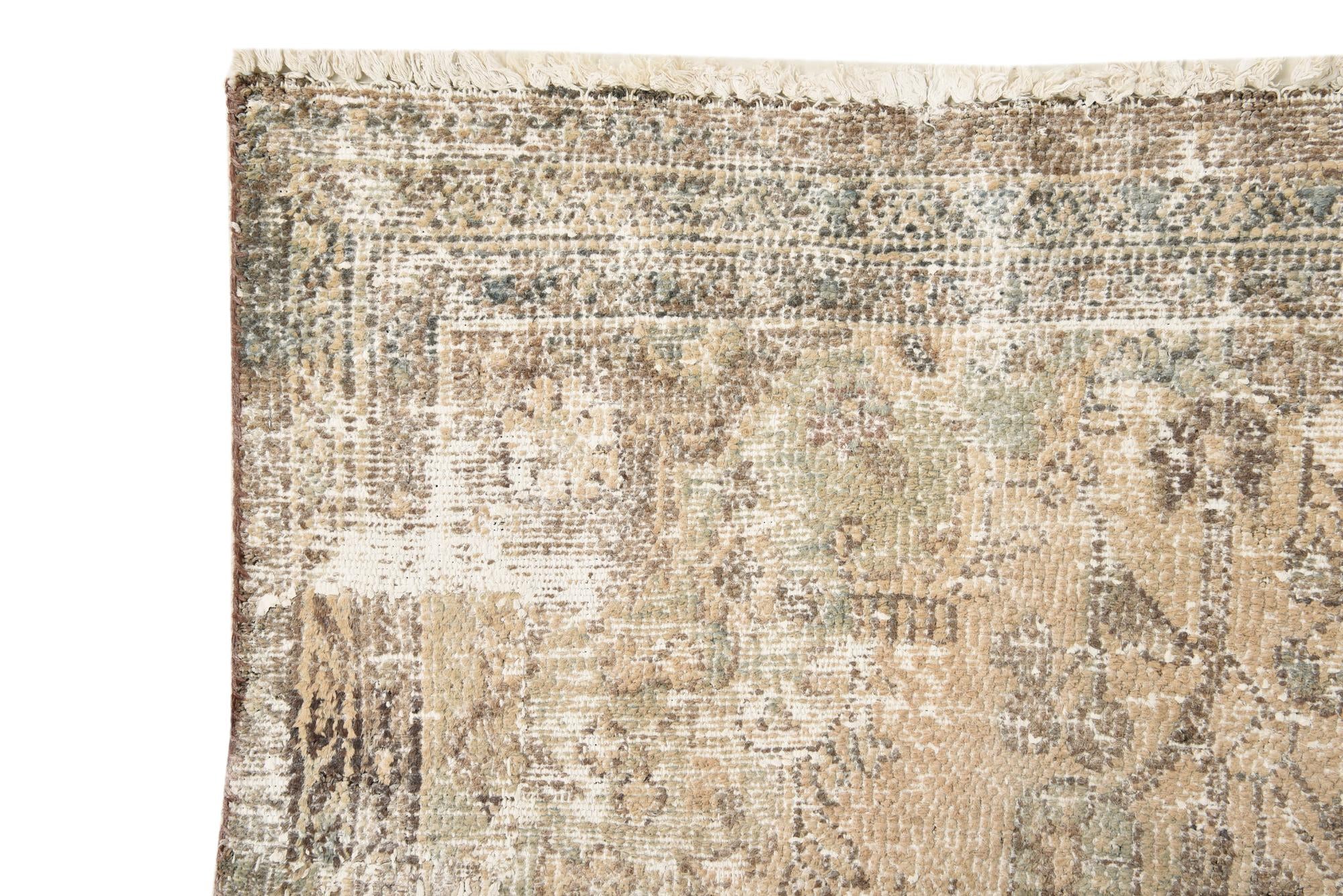 6' 7 x 9' 4 Hand Knotted Ultra Vintage Persian Wool Rug