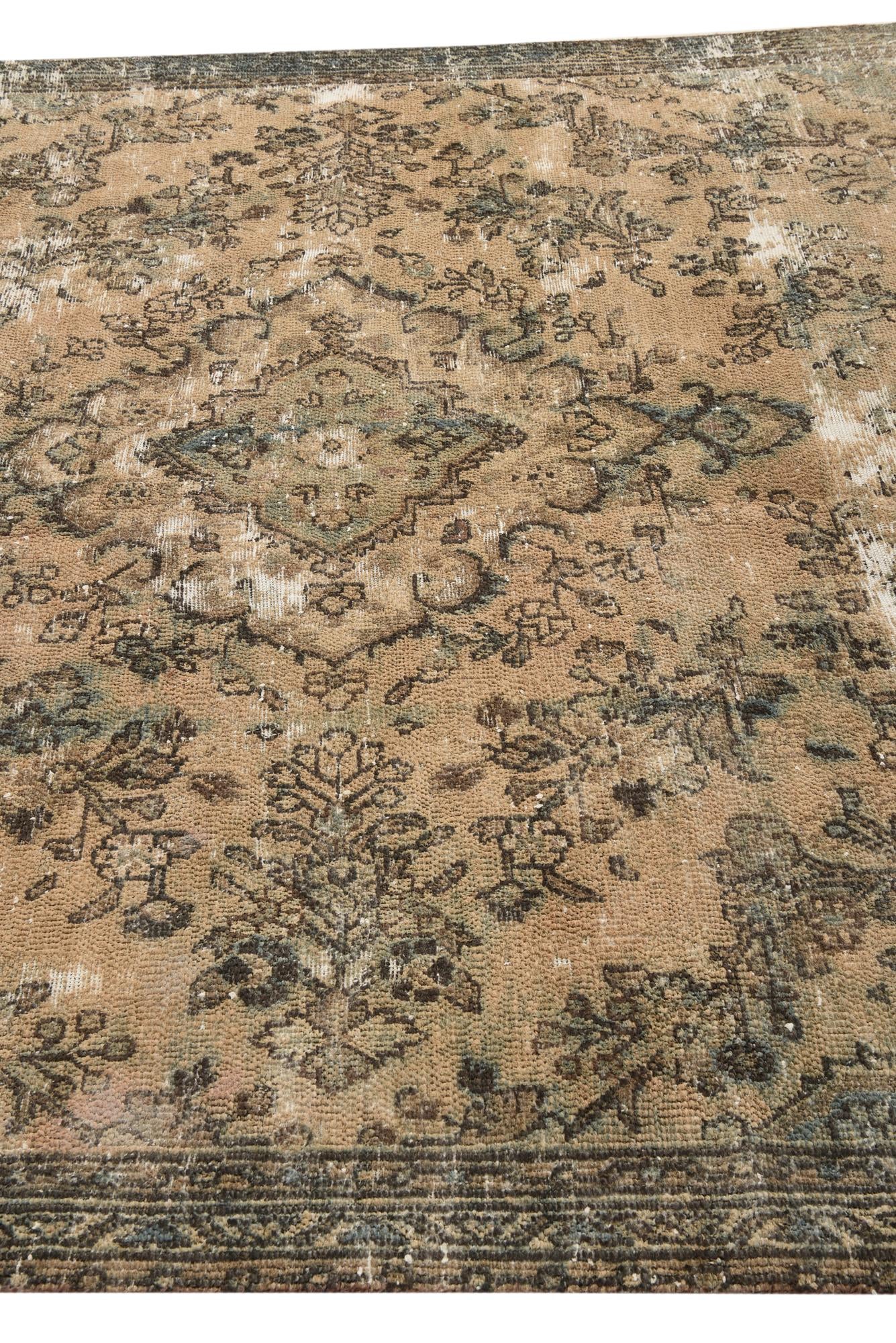 6' 7 x 9' 4 Hand Knotted Ultra Vintage Persian Wool Rug