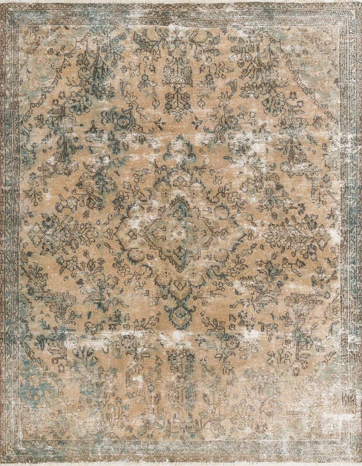 Detail image of 6' 7 x 9' 4 Hand Knotted Ultra Vintage Persian Wool Rug