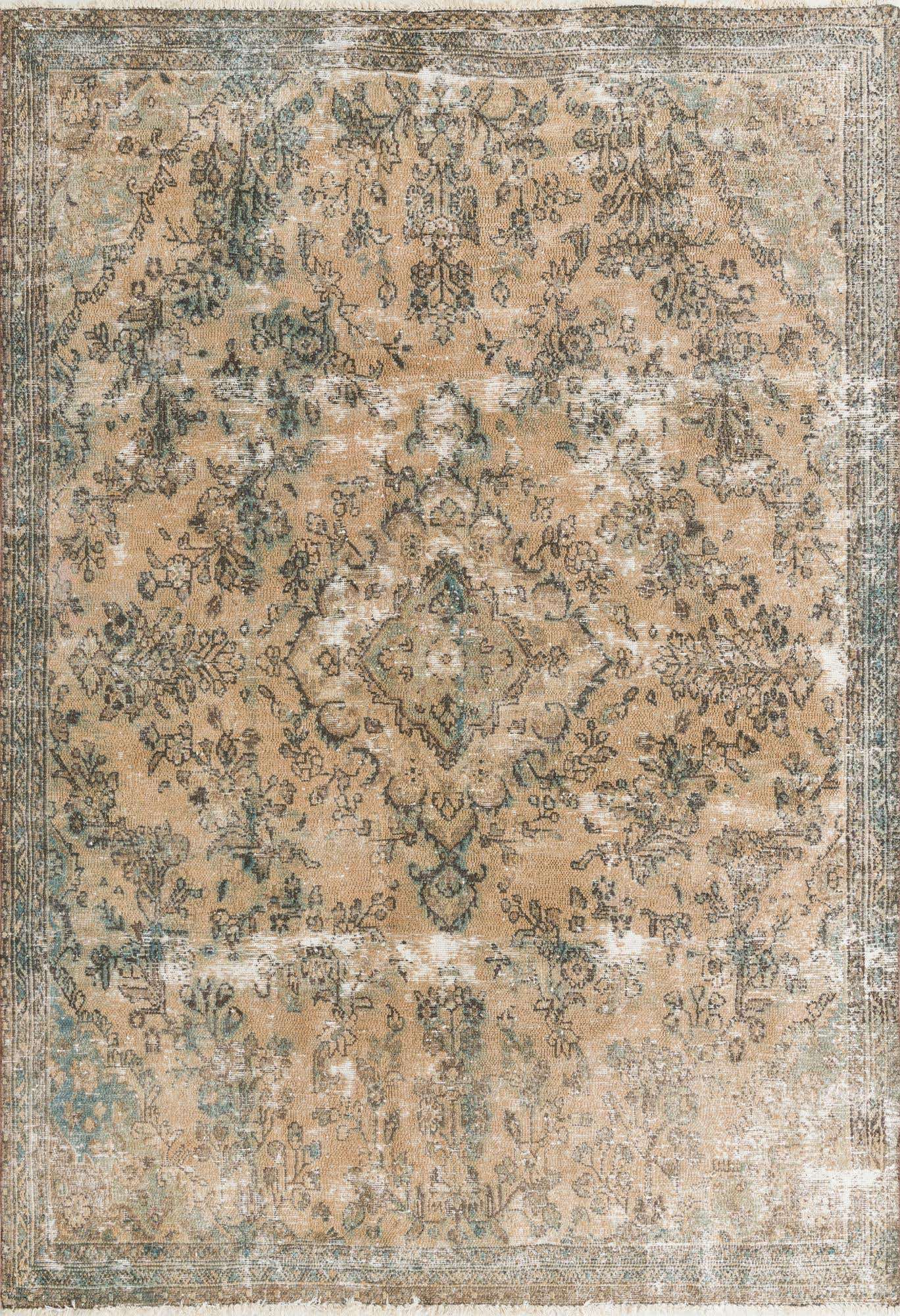 6' 7 x 9' 4 Hand Knotted Ultra Vintage Persian Wool Rug