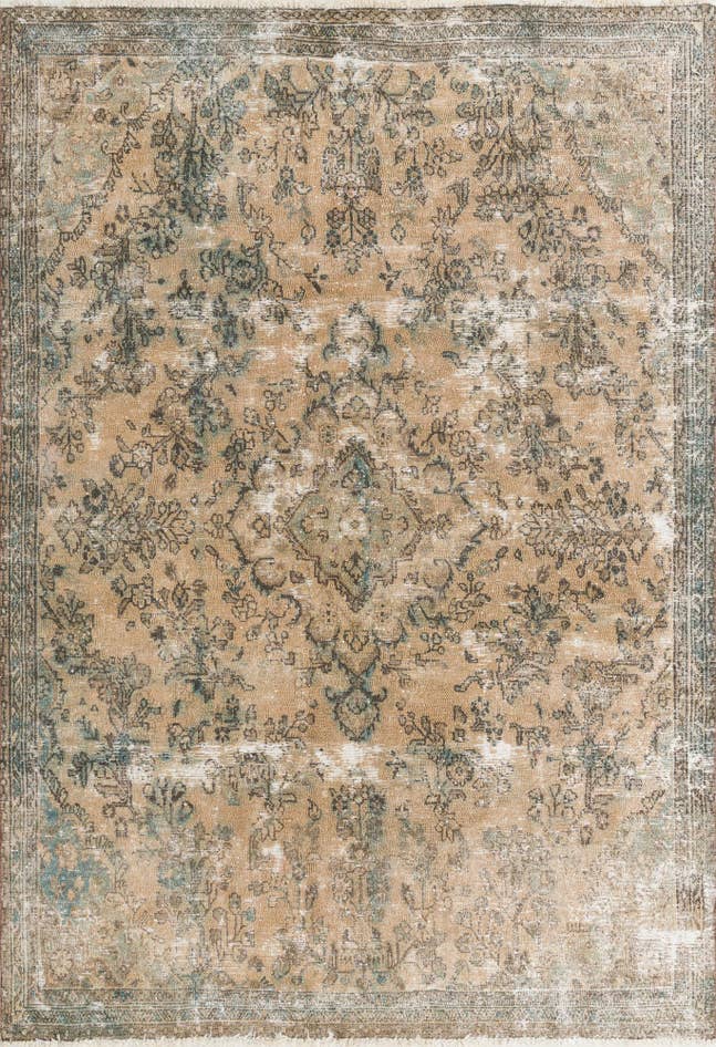 Detail image of 6' 7 x 9' 4 Hand Knotted Ultra Vintage Persian Wool Rug
