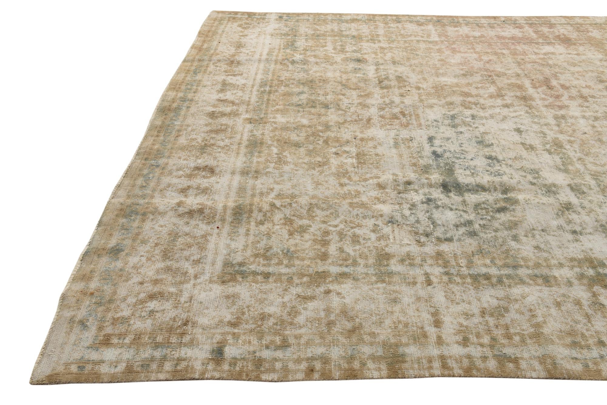 280cm x 385cm anudado a mano Ultra Vintage Alfombra Persa Lana