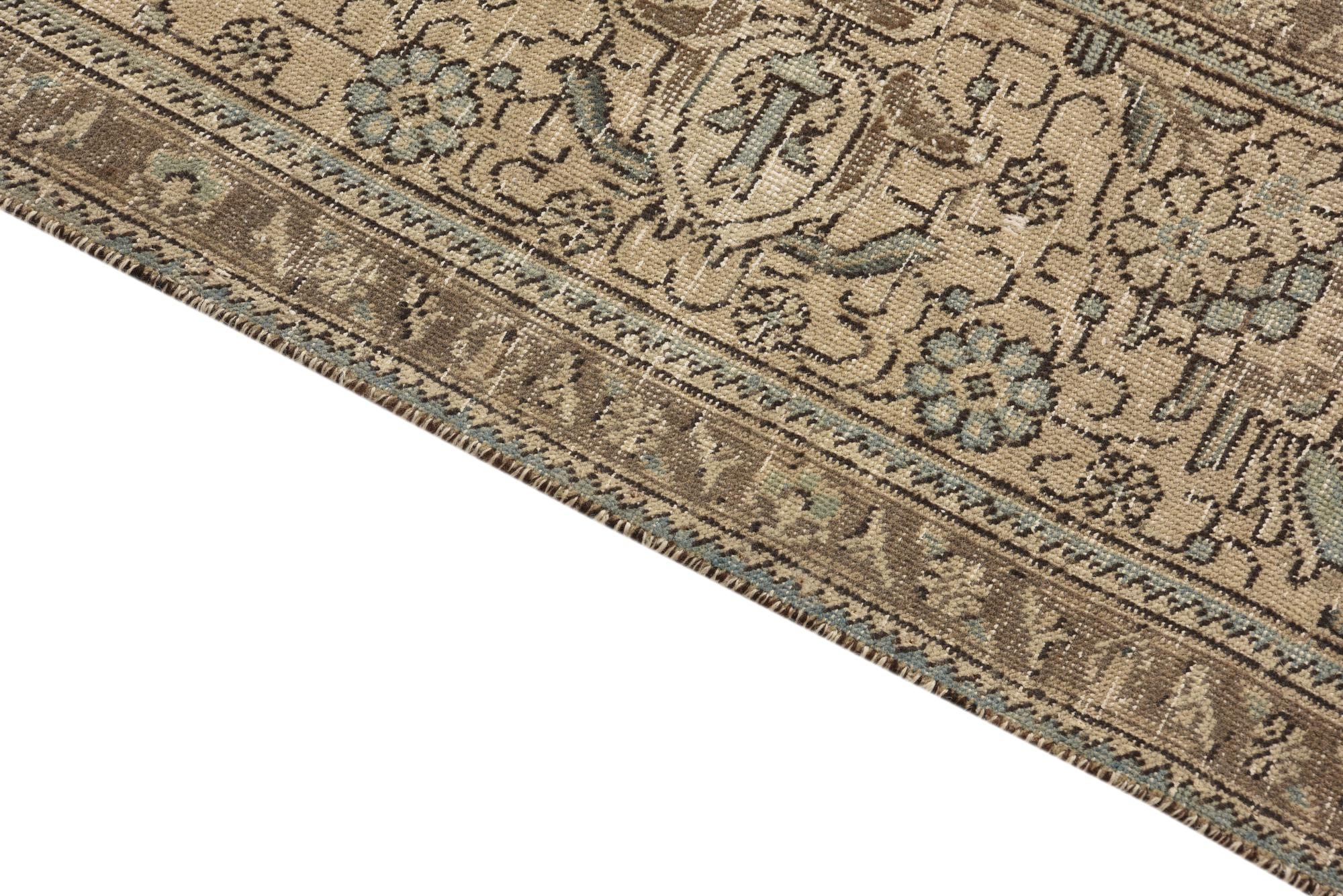 9' 8 x 12' 7 Hand Knotted Ultra Vintage Persian Wool Rug