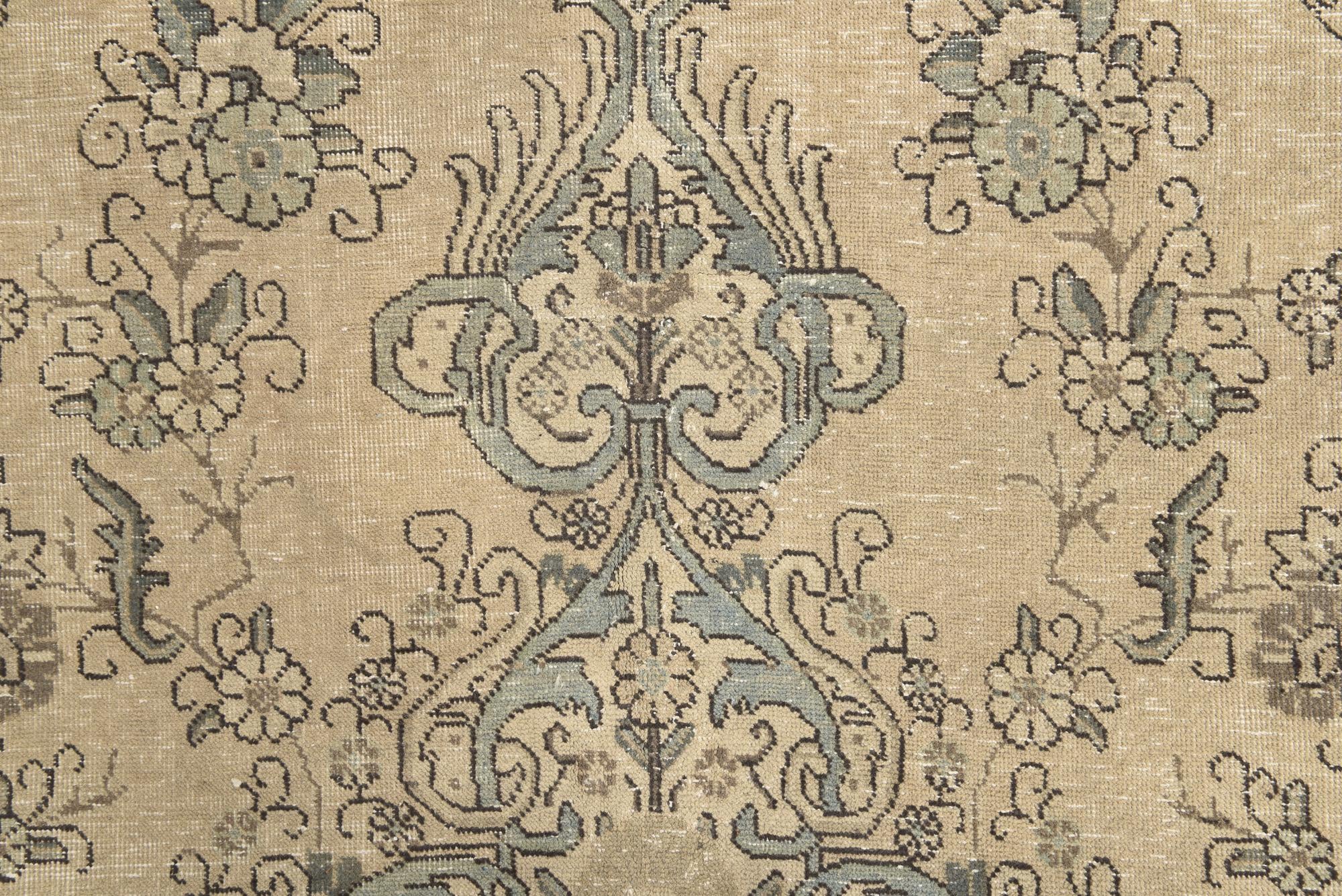 9' 8 x 12' 7 Hand Knotted Ultra Vintage Persian Wool Rug
