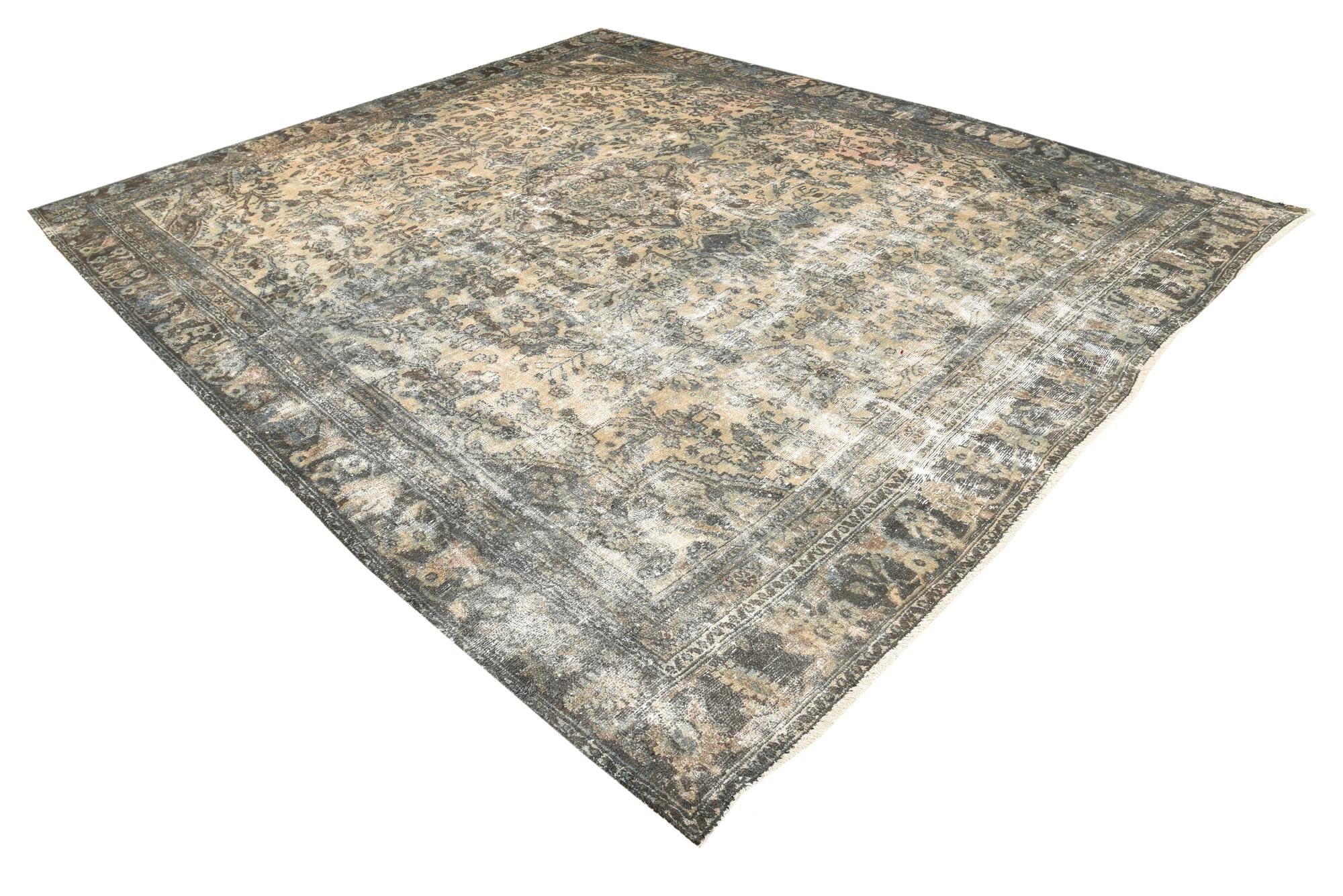10' 2 x 12' 6 Hand Knotted Ultra Vintage Persian Wool Rug