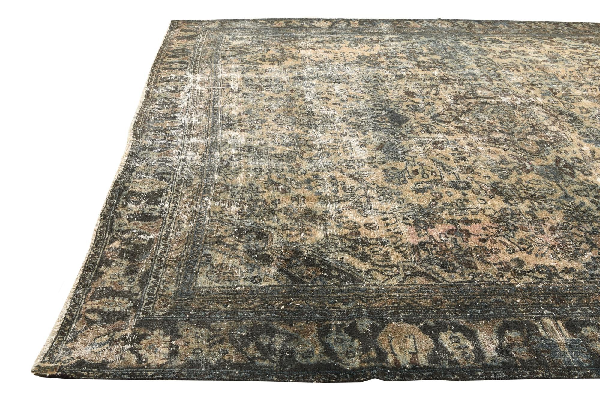10' 2 x 12' 6 Hand Knotted Ultra Vintage Persian Wool Rug