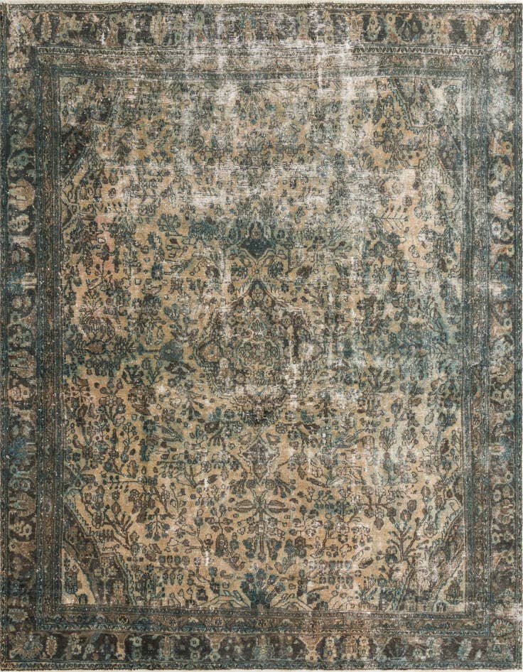 Detail image of 10' 2 x 12' 6 Hand Knotted Ultra Vintage Persian Wool Rug