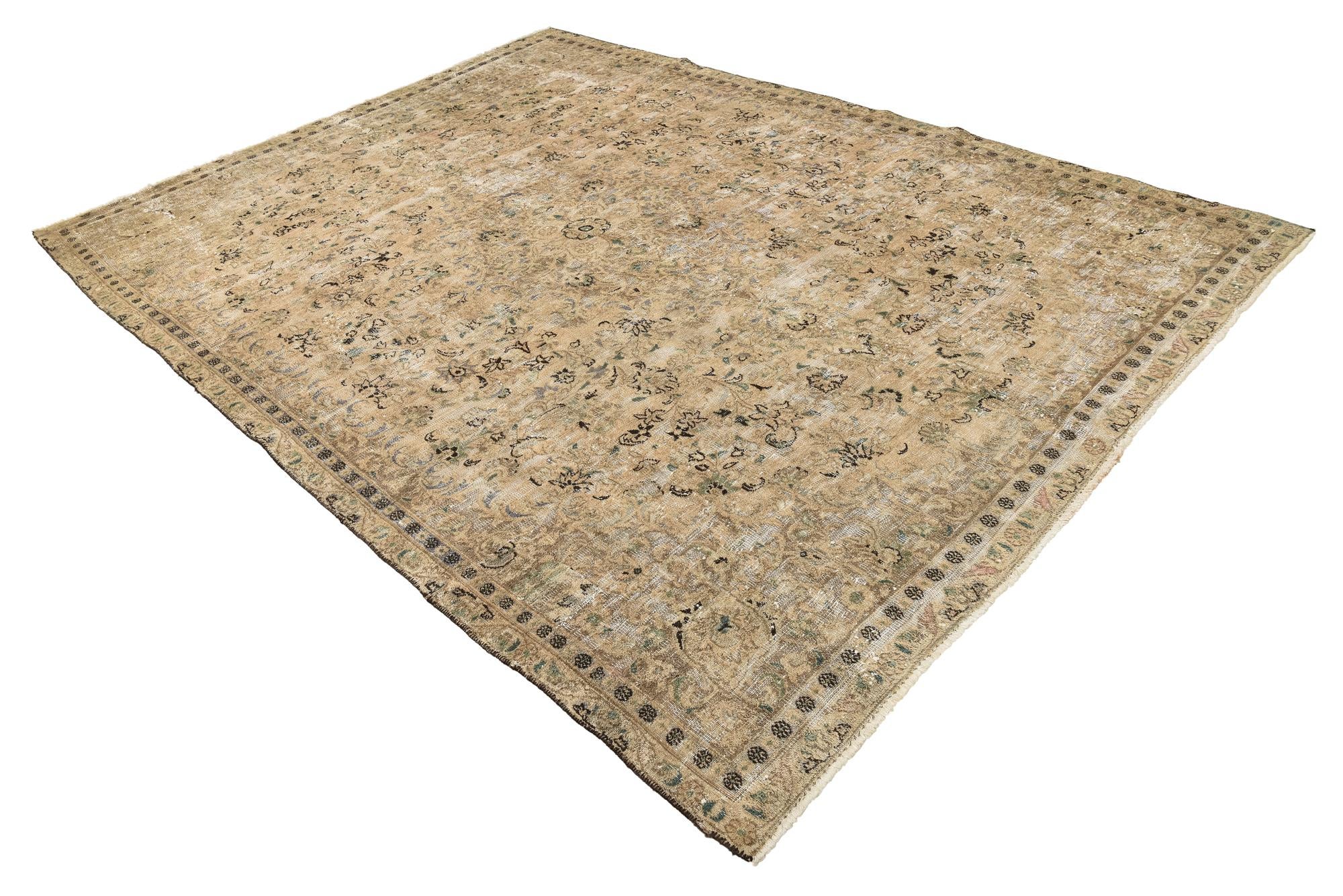 7' 5 x 10' 3 Hand Knotted Ultra Vintage Persian Wool Rug