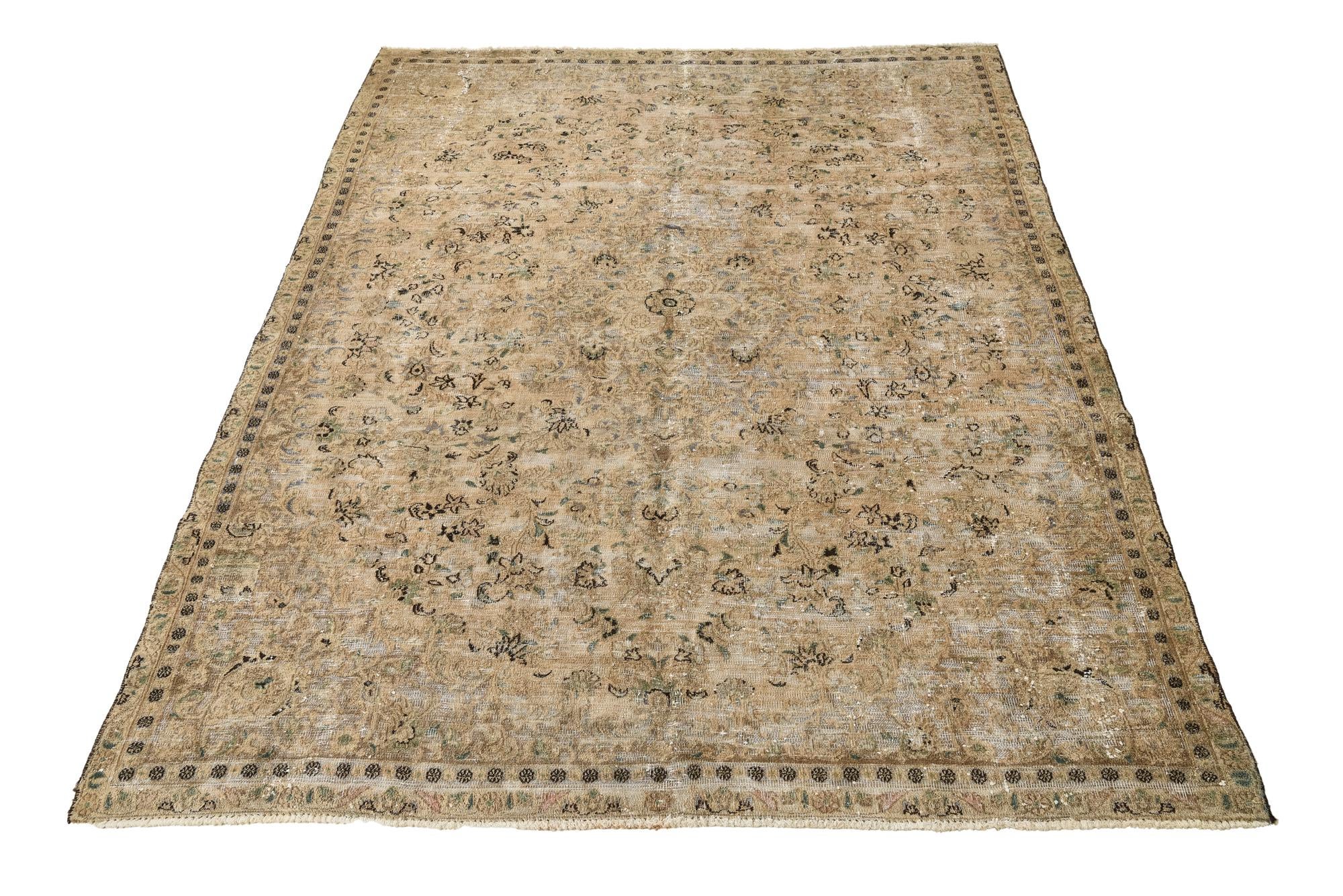 7' 5 x 10' 3 Hand Knotted Ultra Vintage Persian Wool Rug