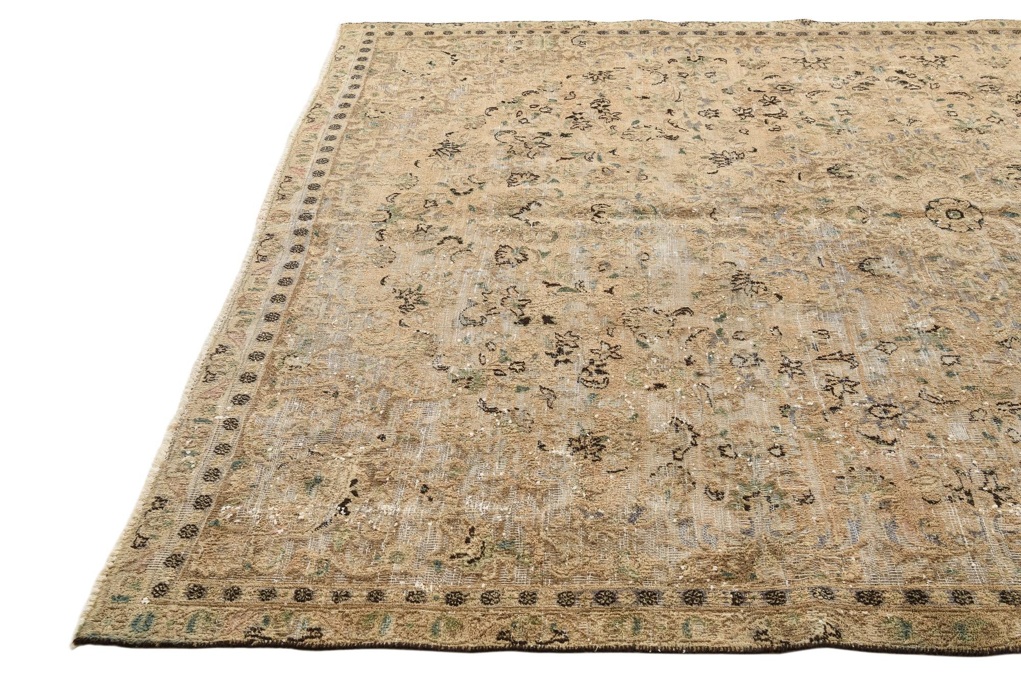 7' 5 x 10' 3 Hand Knotted Ultra Vintage Persian Wool Rug