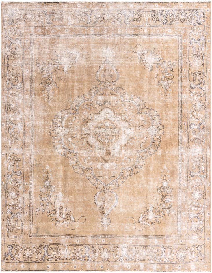 Detail image of 9' 4 x 12' Hand Knotted Ultra Vintage Persian Wool Rug
