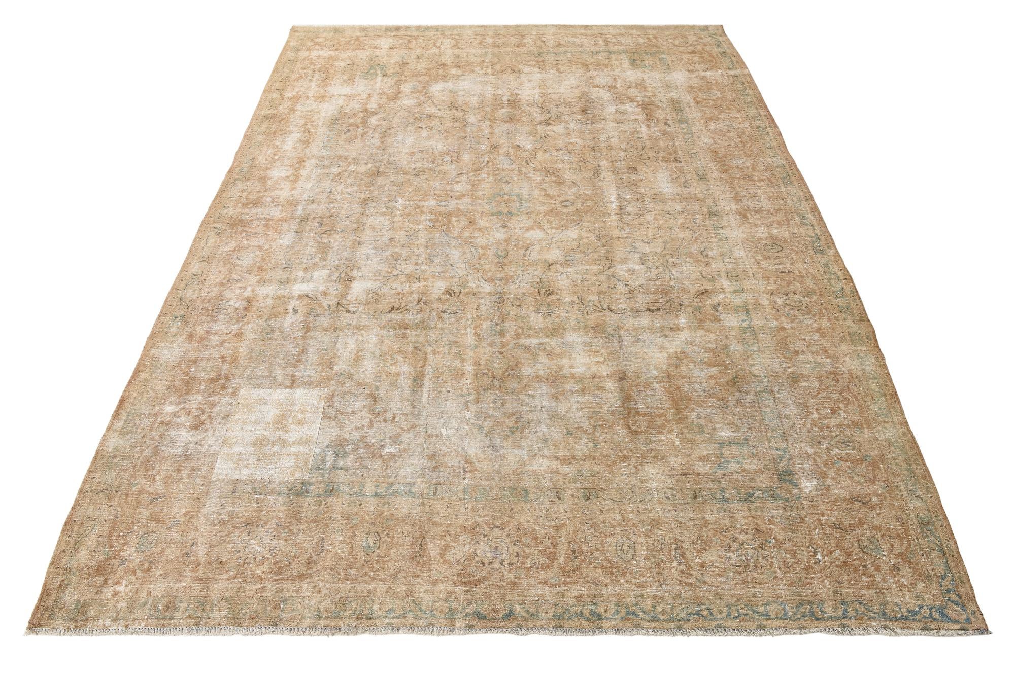 9' 9 x 13' 4 Hand Knotted Ultra Vintage Persian Wool Rug