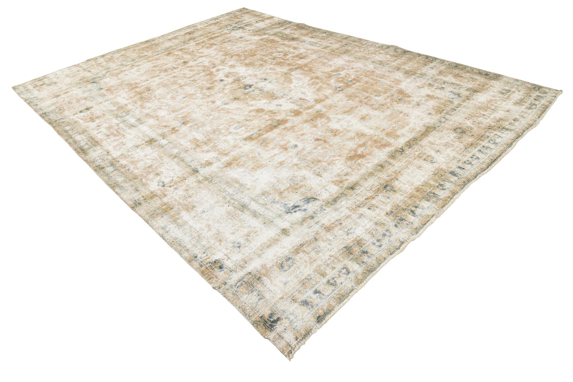 9' 4 x 12' 4 Hand Knotted Ultra Vintage Persian Wool Rug