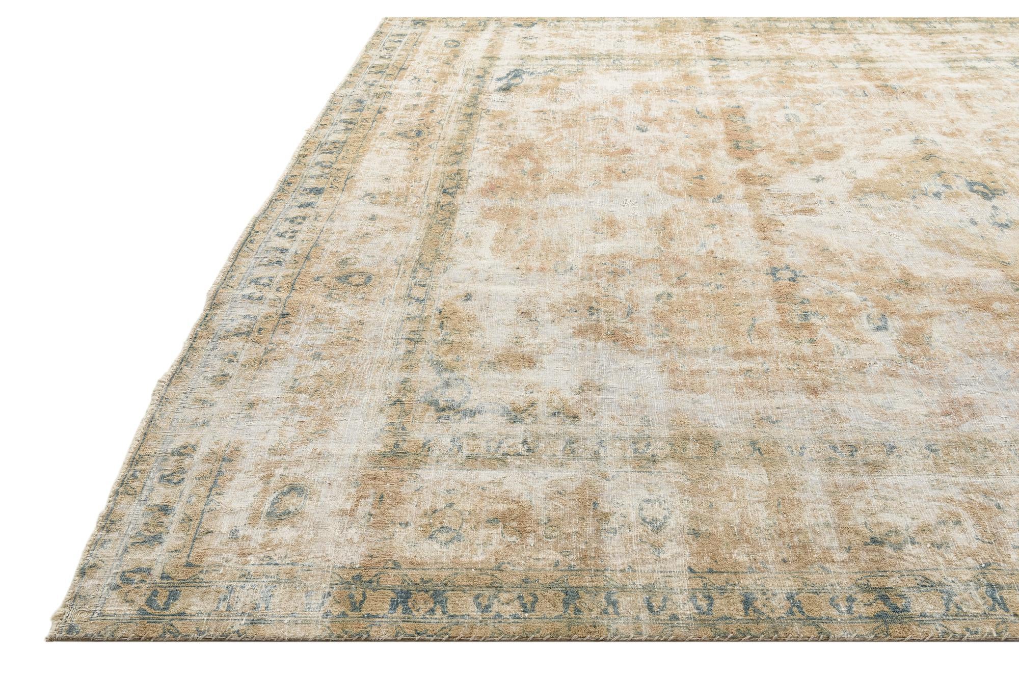 9' 4 x 12' 4 Hand Knotted Ultra Vintage Persian Wool Rug