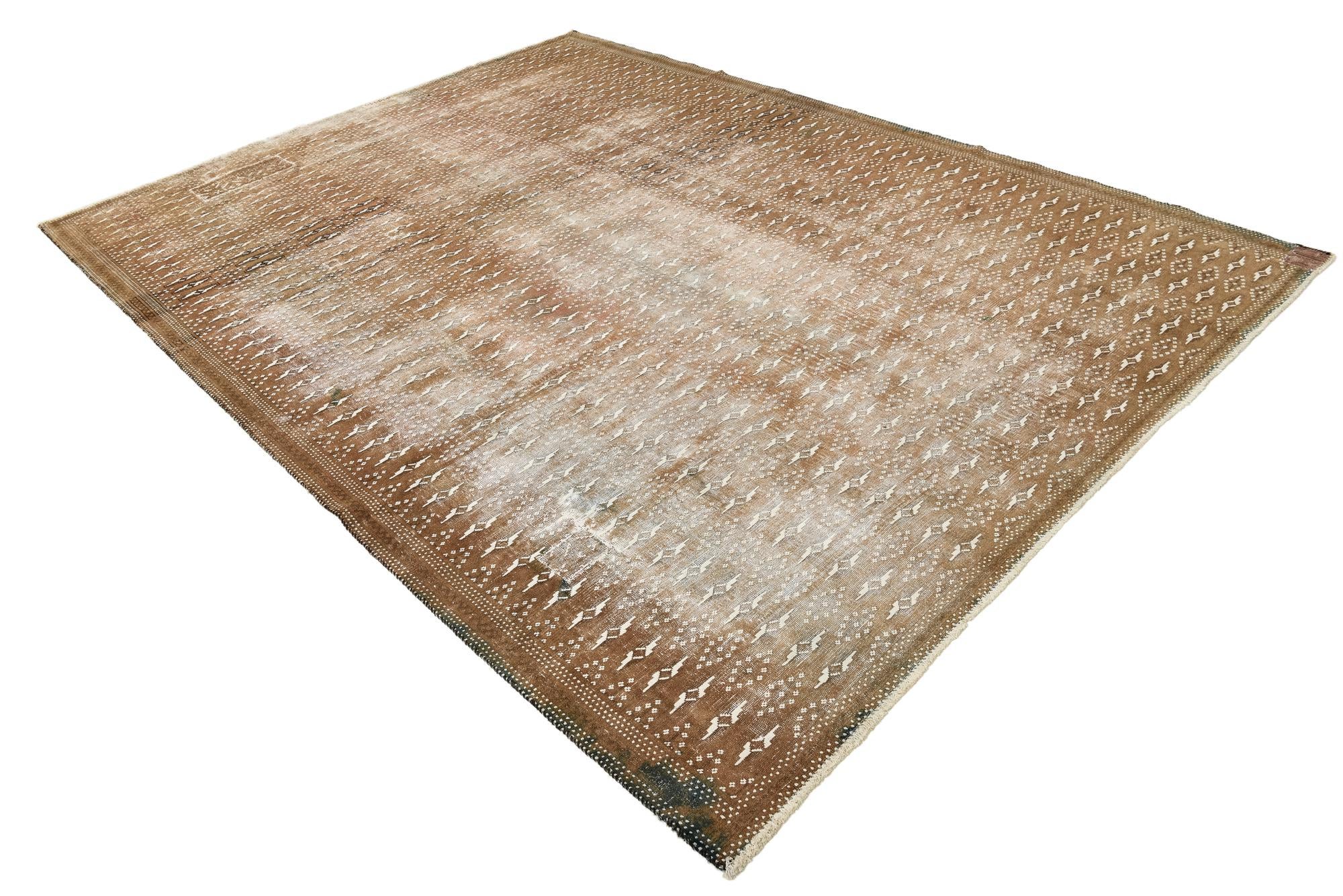 8' 1 x 11' Hand Knotted Ultra Vintage Persian Wool Rug