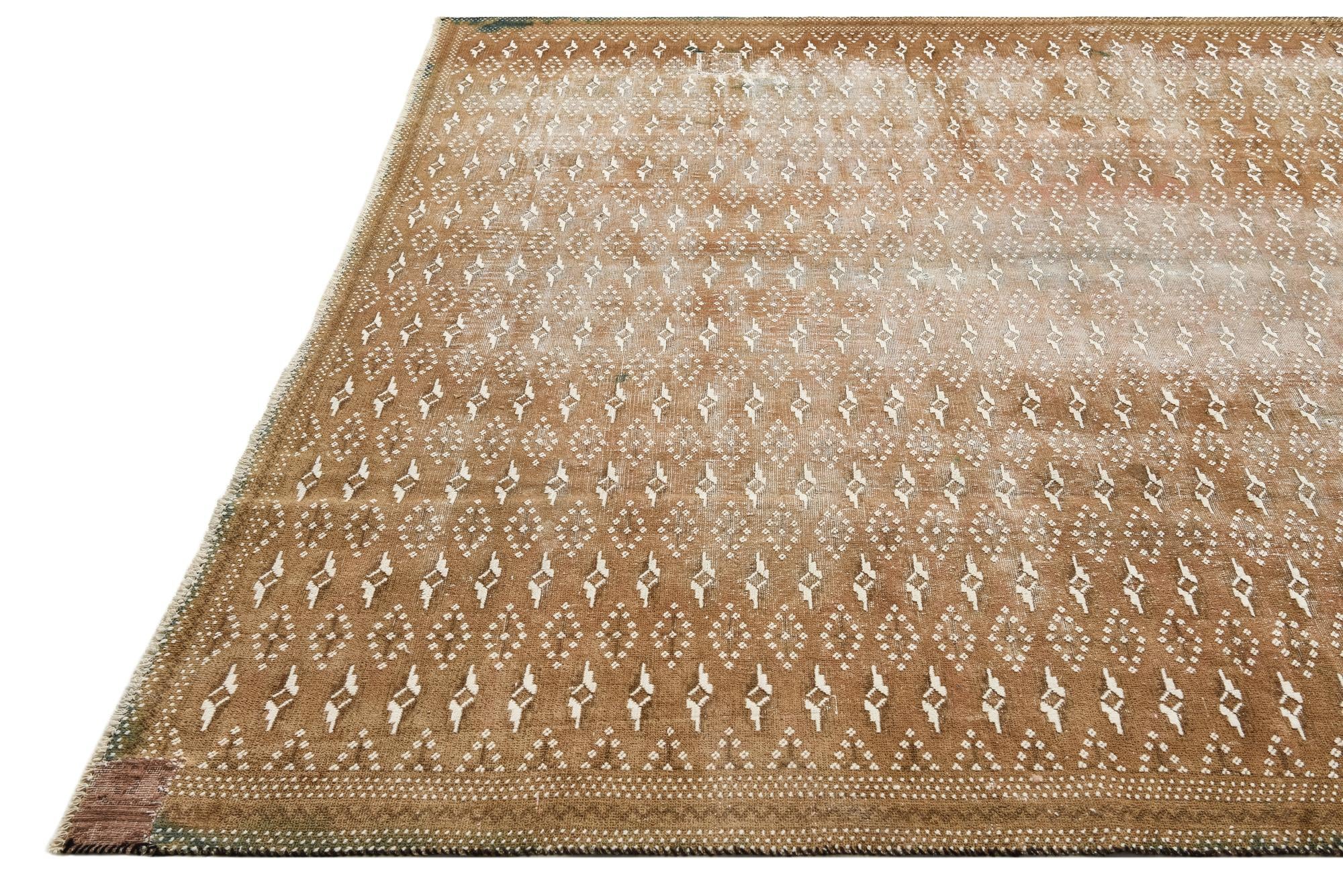 8' 1 x 11' Hand Knotted Ultra Vintage Persian Wool Rug