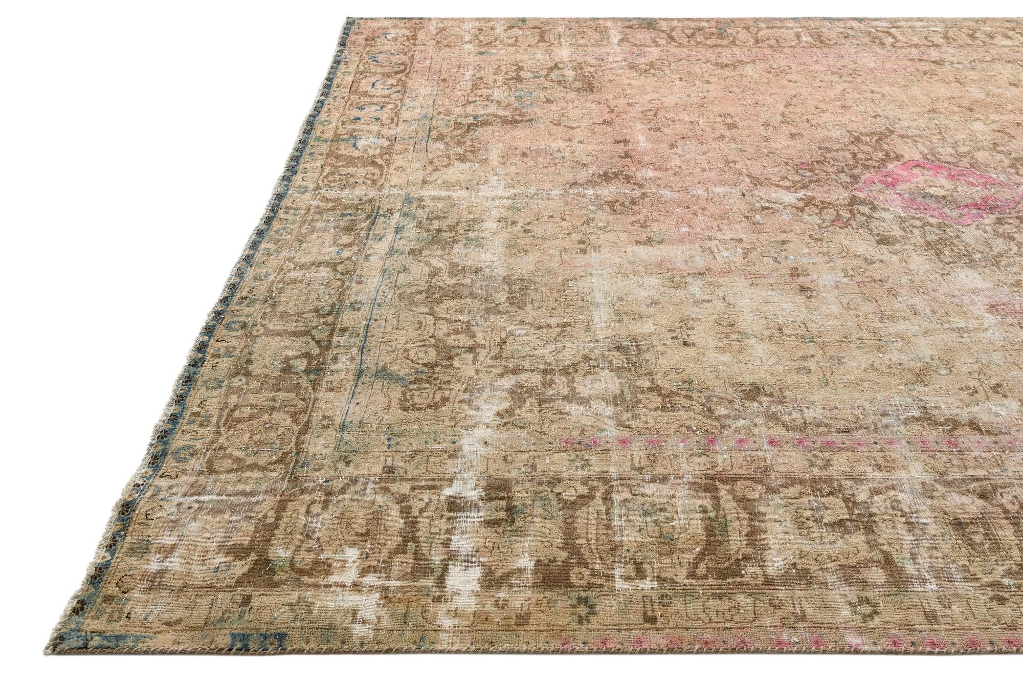 10' x 12' 7 Hand Knotted Ultra Vintage Persian Wool Rug