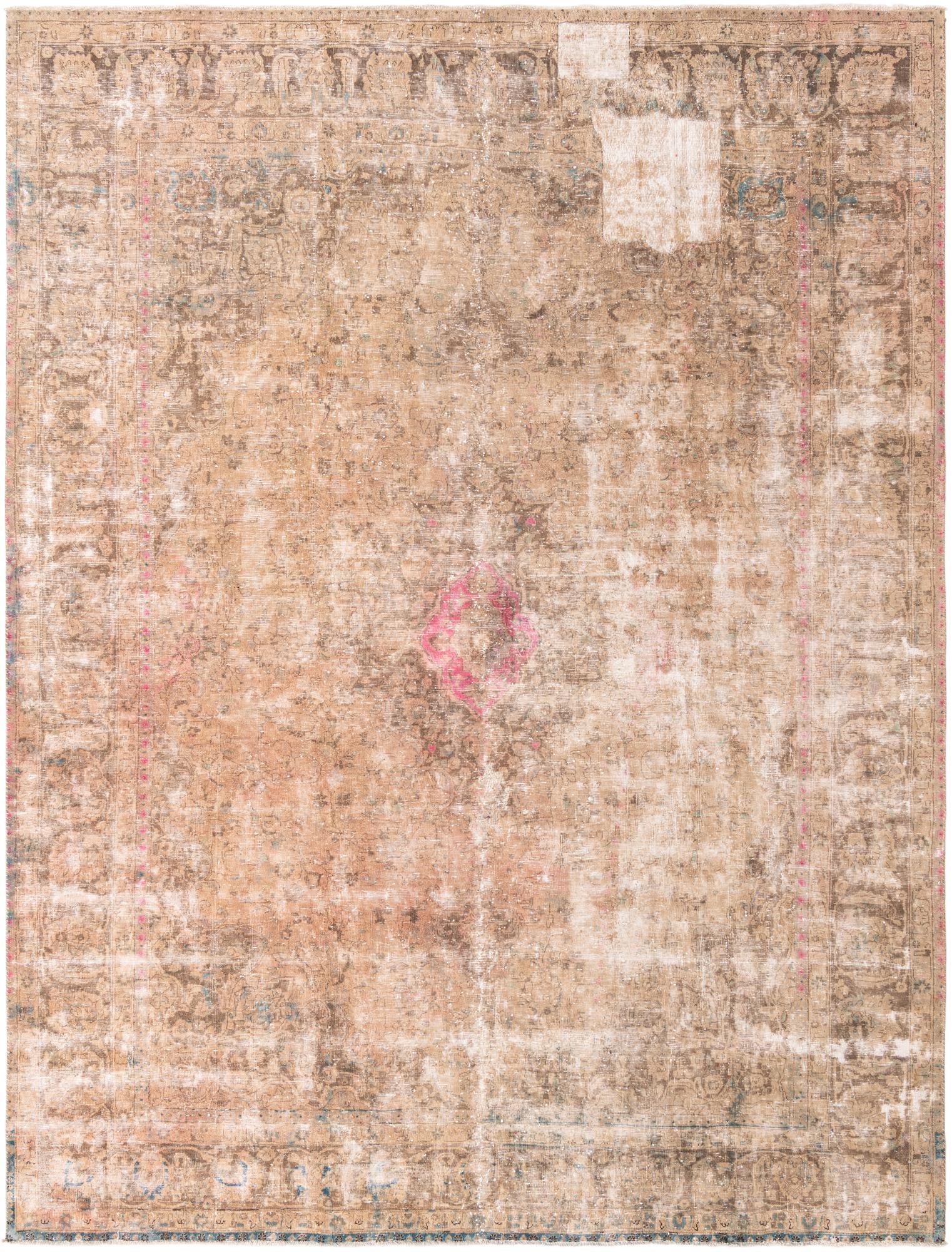 10' x 12' 7 Hand Knotted Ultra Vintage Persian Wool Rug