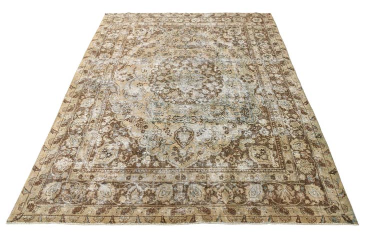 Detail image of 9' 10 x 12' 5 Hand Knotted Ultra Vintage Persian Wool Rug