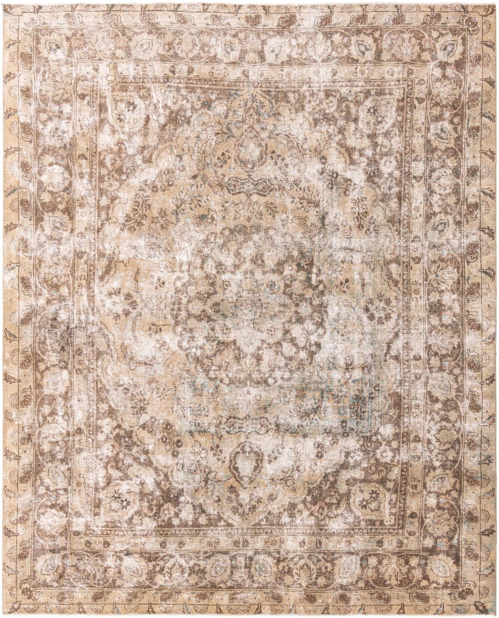 9' 10 x 12' 5 Hand Knotted Ultra Vintage Persian Wool Rug