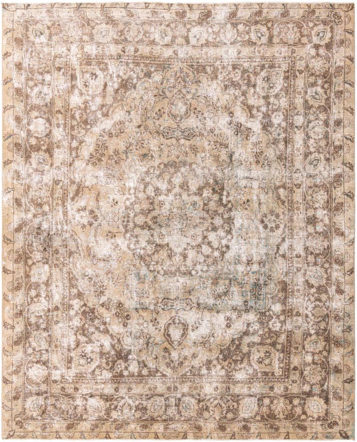 Detail image of 9' 10 x 12' 5 Hand Knotted Ultra Vintage Persian Wool Rug