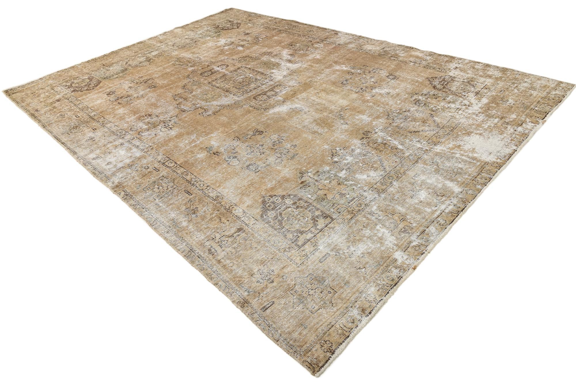9' 1 x 12' 6 Hand Knotted Ultra Vintage Persian Wool Rug