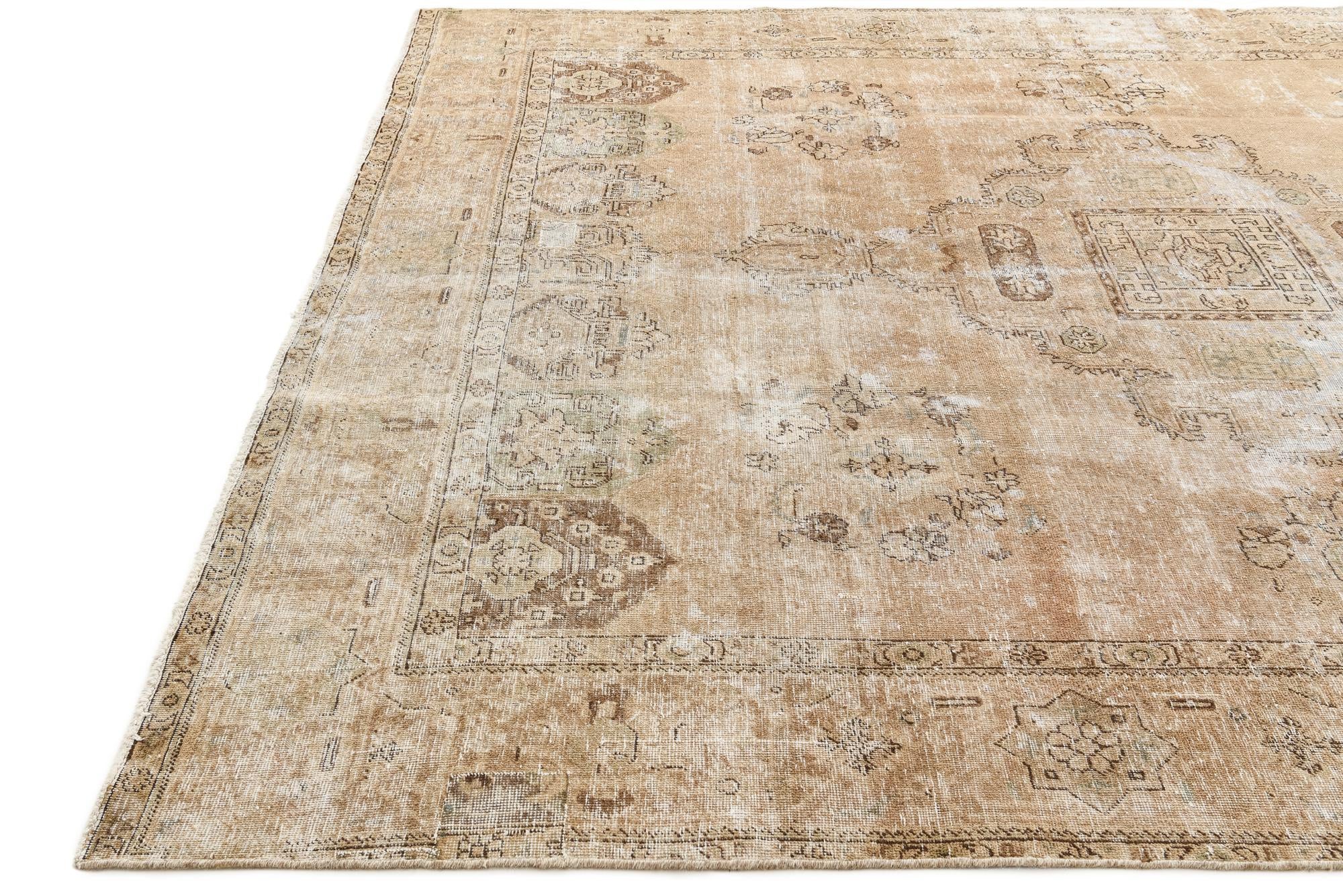 9' 1 x 12' 6 Hand Knotted Ultra Vintage Persian Wool Rug