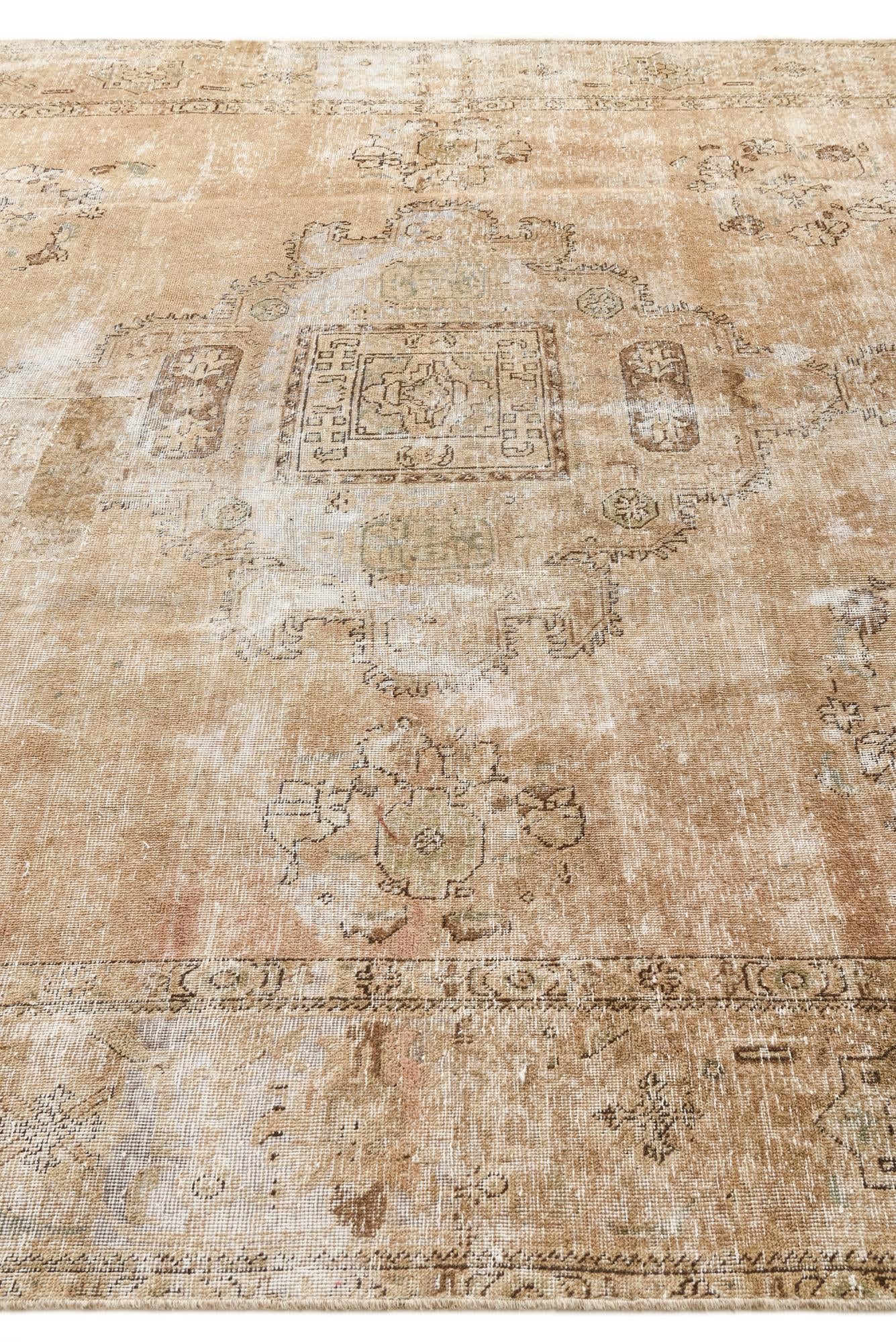 9' 1 x 12' 6 Hand Knotted Ultra Vintage Persian Wool Rug