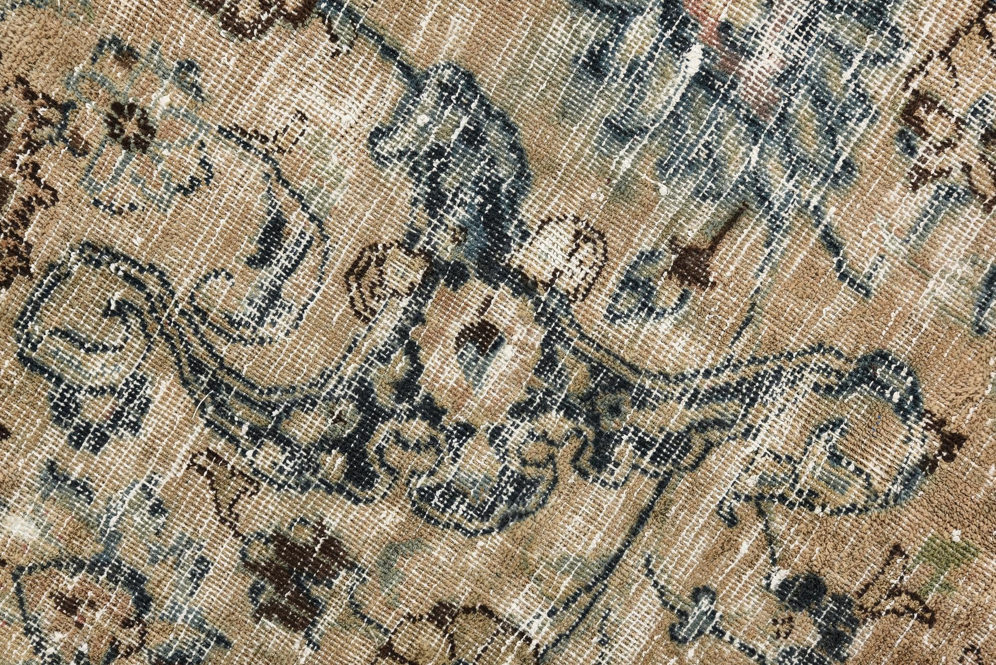 7' 8 x 10' 9 Hand Knotted Ultra Vintage Persian Wool Rug