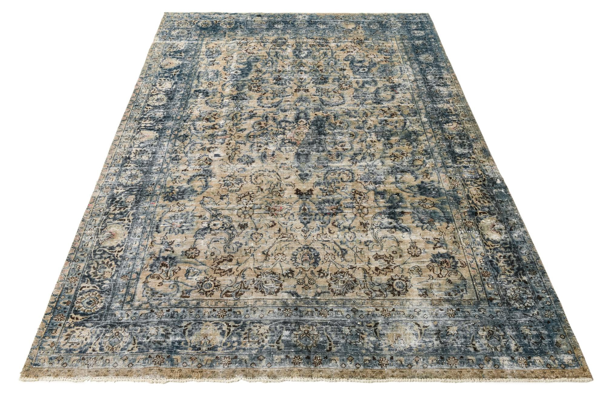 7' 8 x 10' 9 Hand Knotted Ultra Vintage Persian Wool Rug